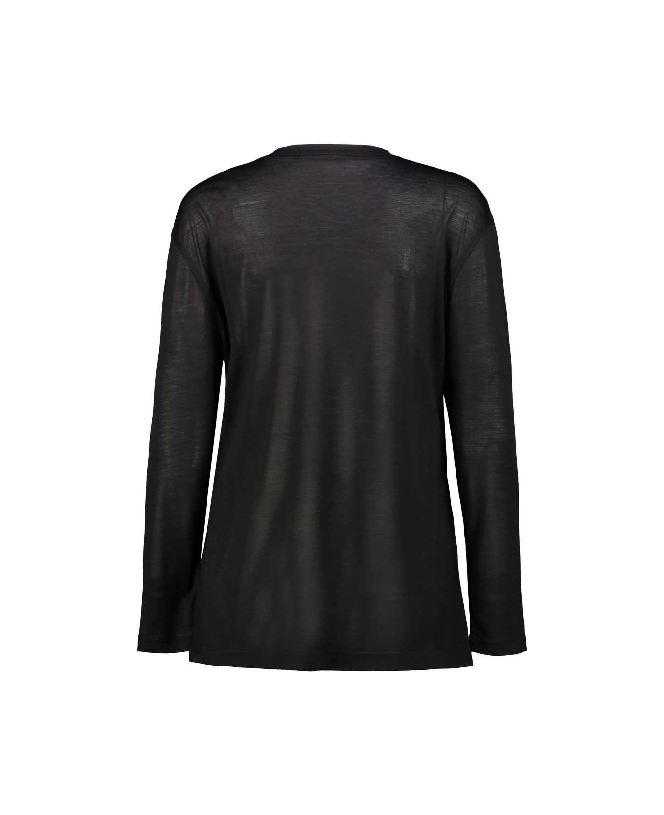 Lemaire Long Sleeve Silk T-shirt - Black