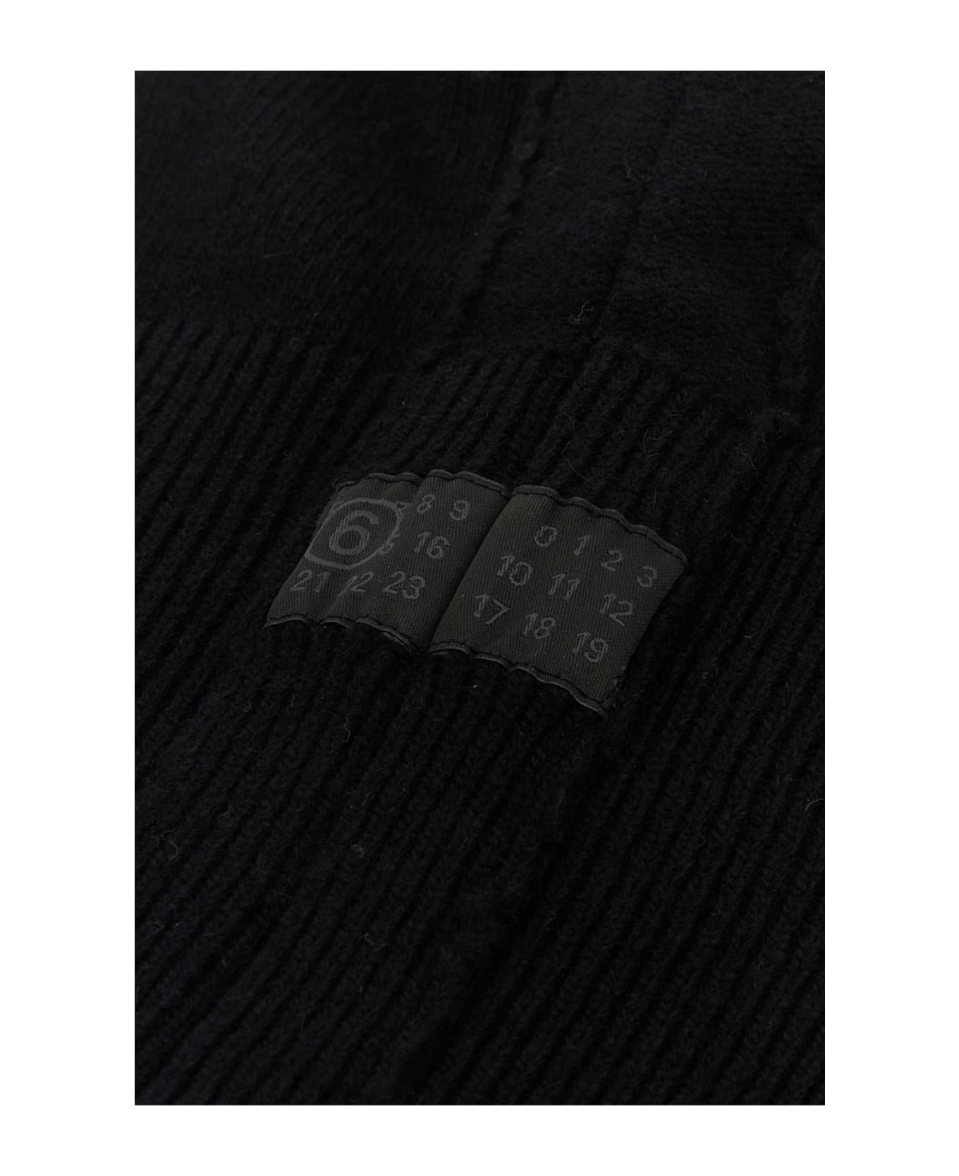 MM6 Maison Margiela Black Wool Blend Balaclava - Black
