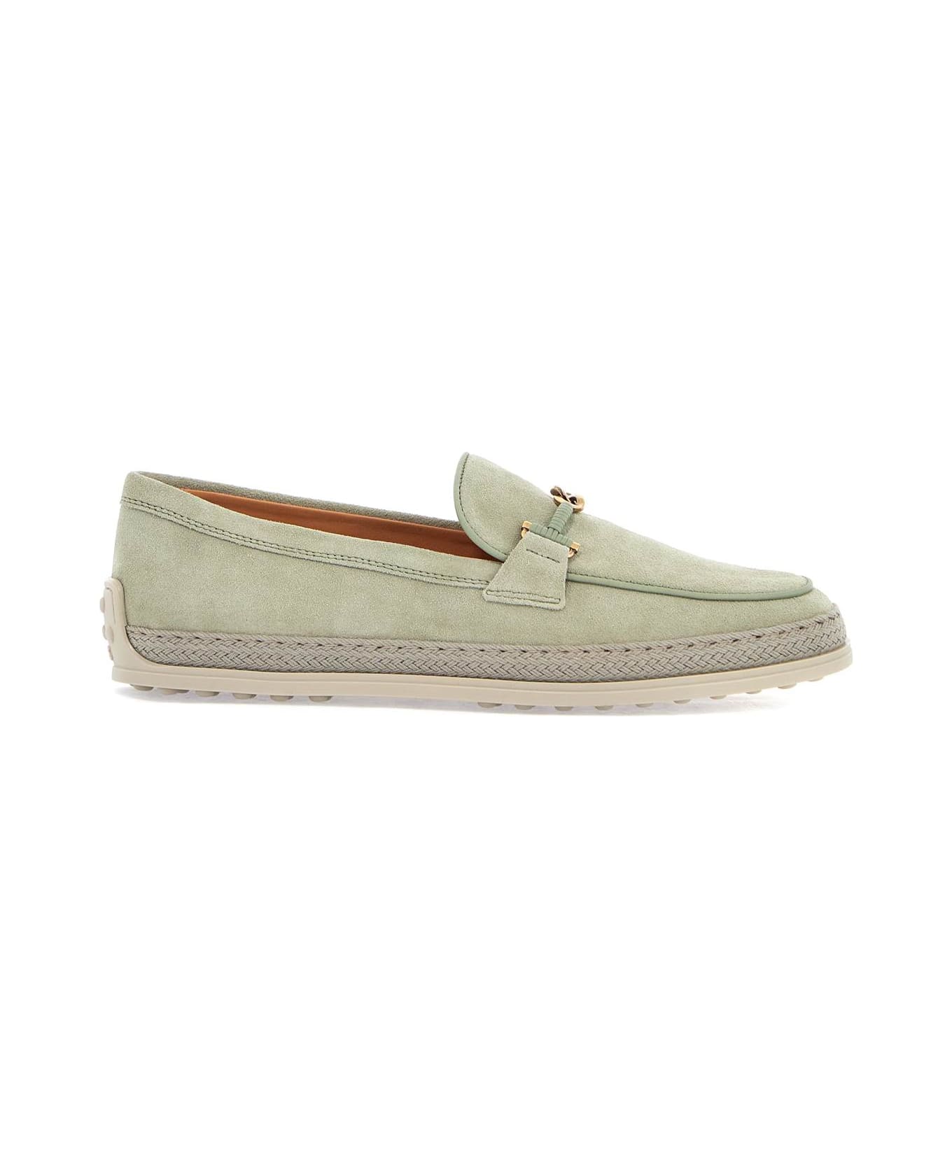 Tod's Loafers With Leather Sole And Gold Detail - OIL GREEN (Green)