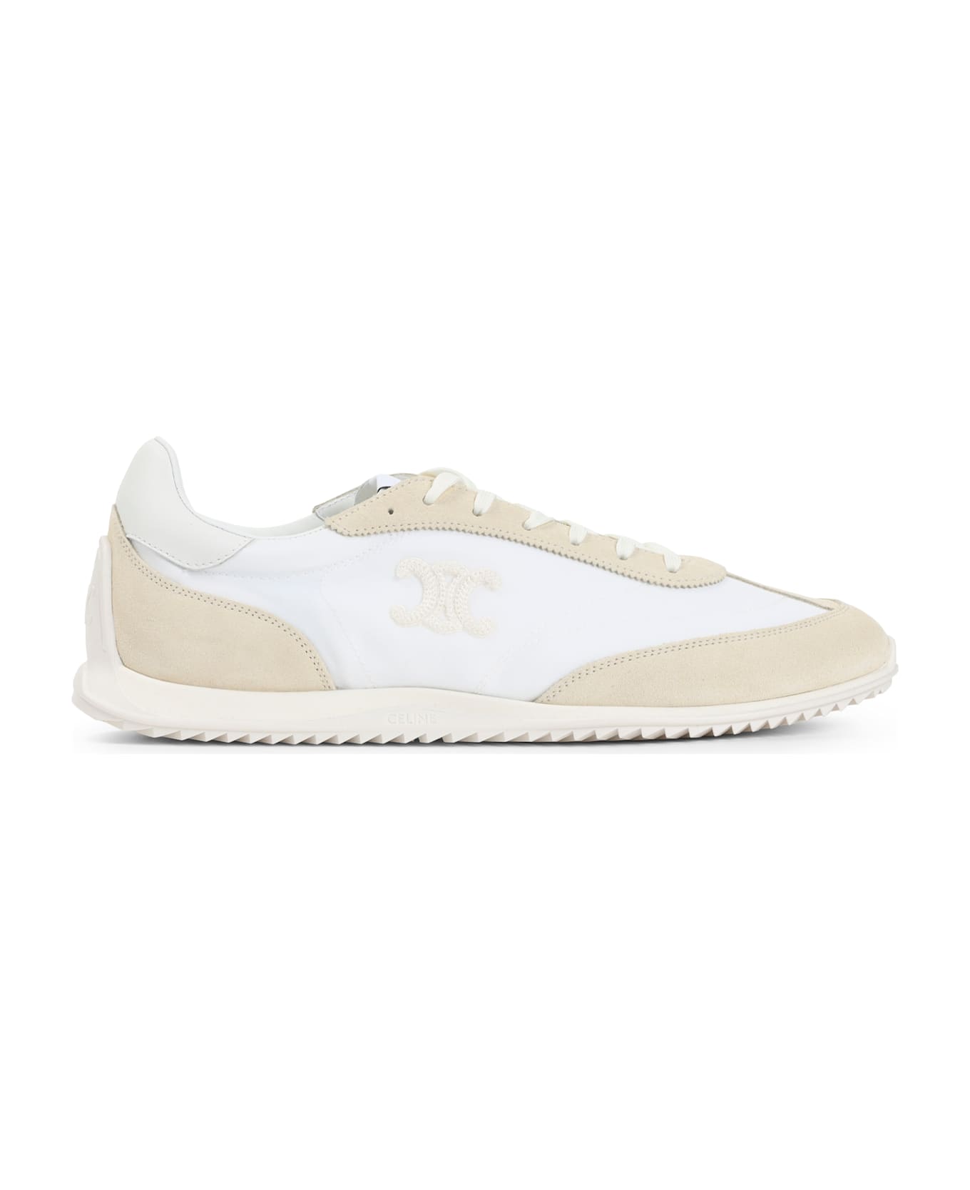 Celine Low Lace-up Sneakers With Triomphe - Fw Off White