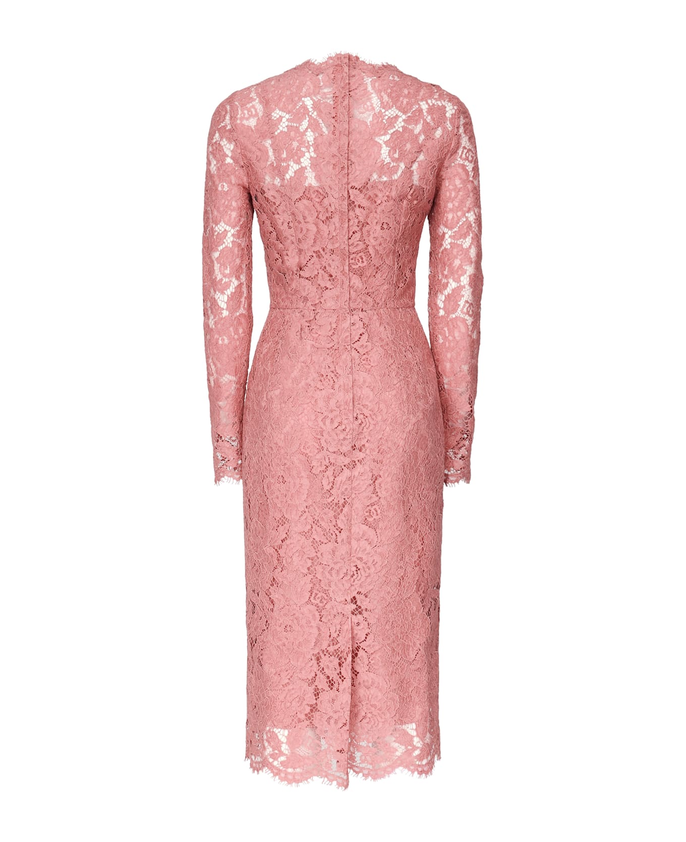 Dolce 
Gabbana Lace Sheath Longuette Dress - Pink