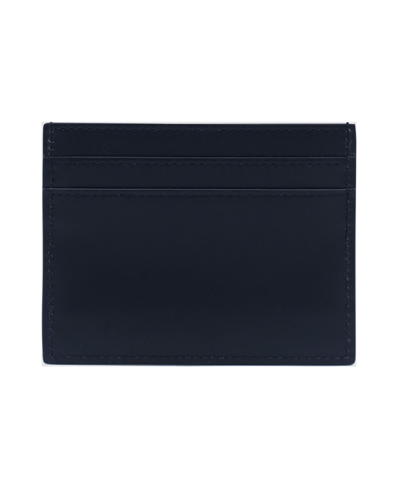 Saint Laurent Black Leather Card Holder - Blue