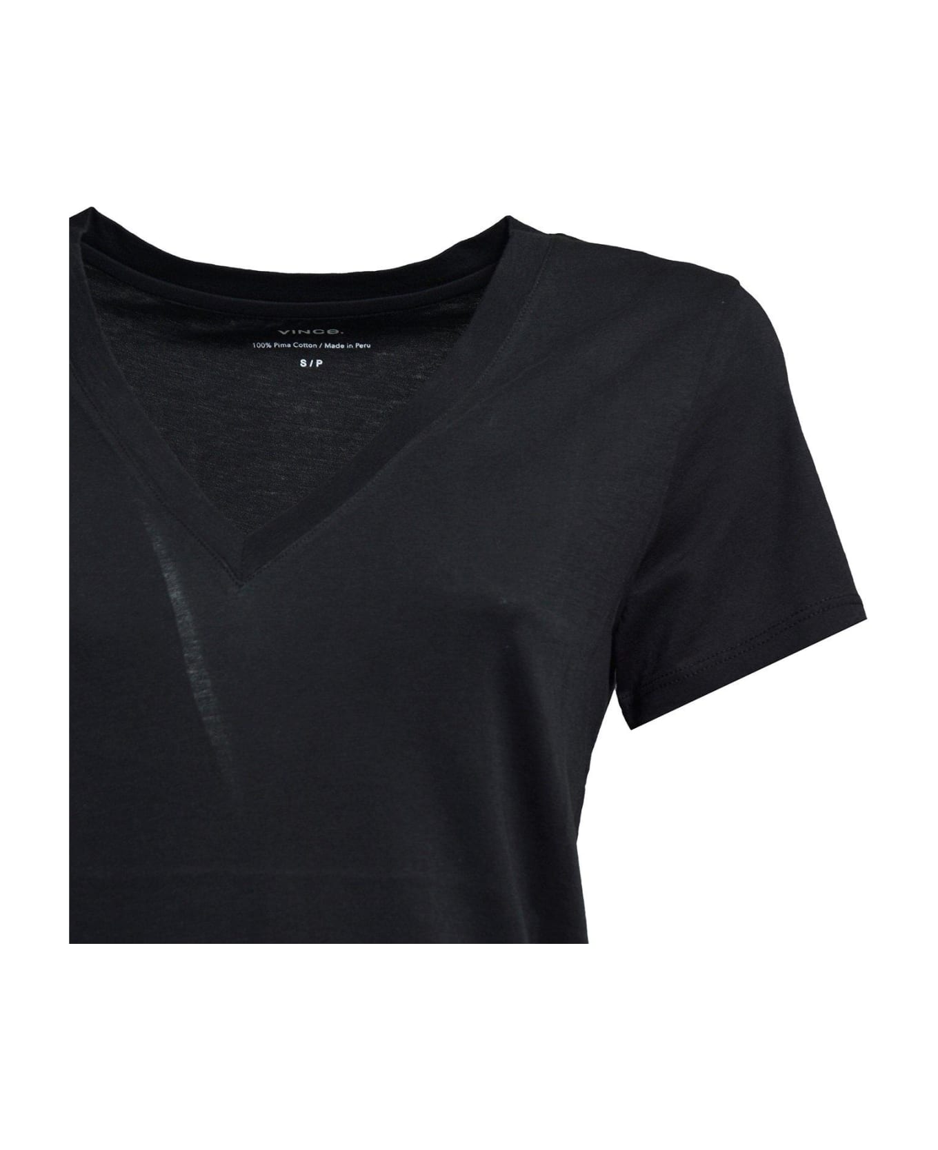 Vince Classic V-neck Short-sleeved T-shirt - Nero