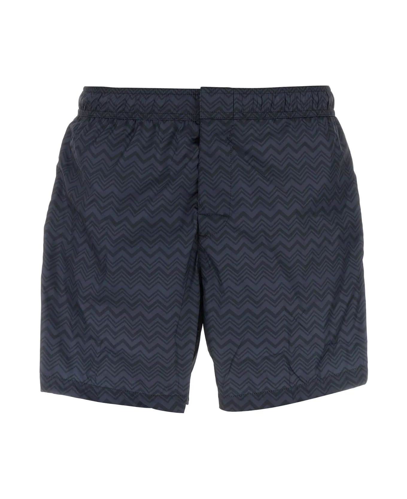Missoni Printed Polyester Swimming Shorts - Navy Blue
