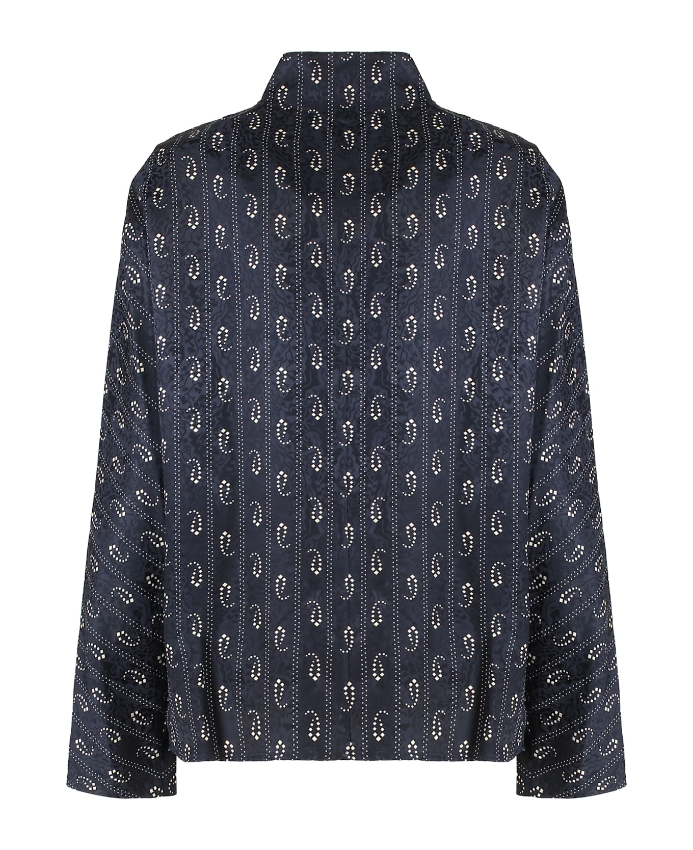 Tory Burch Jacquard Viscose And Silk Blouse - blue