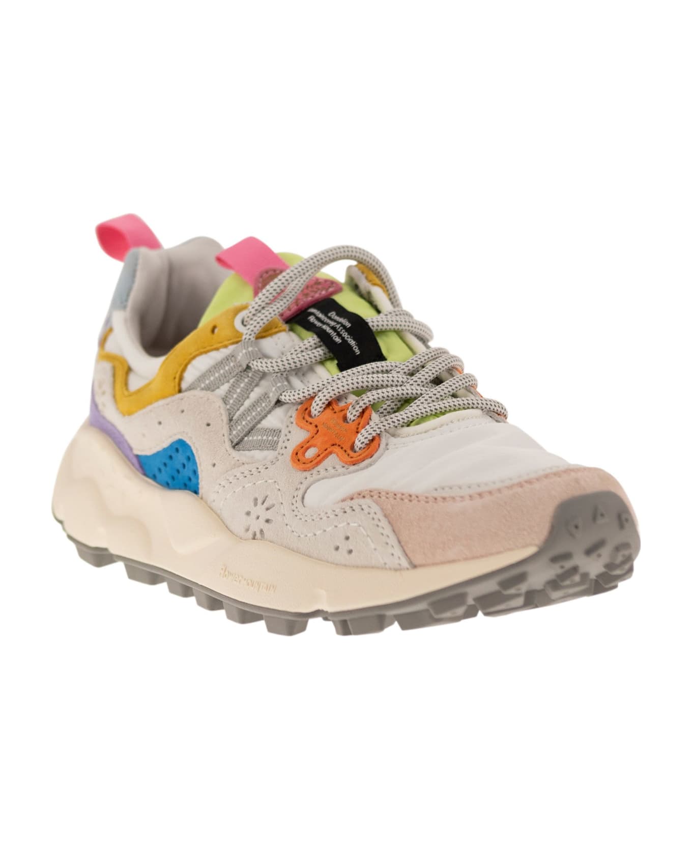 Flower Mountain Yamano 3 - Sneakers In Suede And Technical Fabric - White