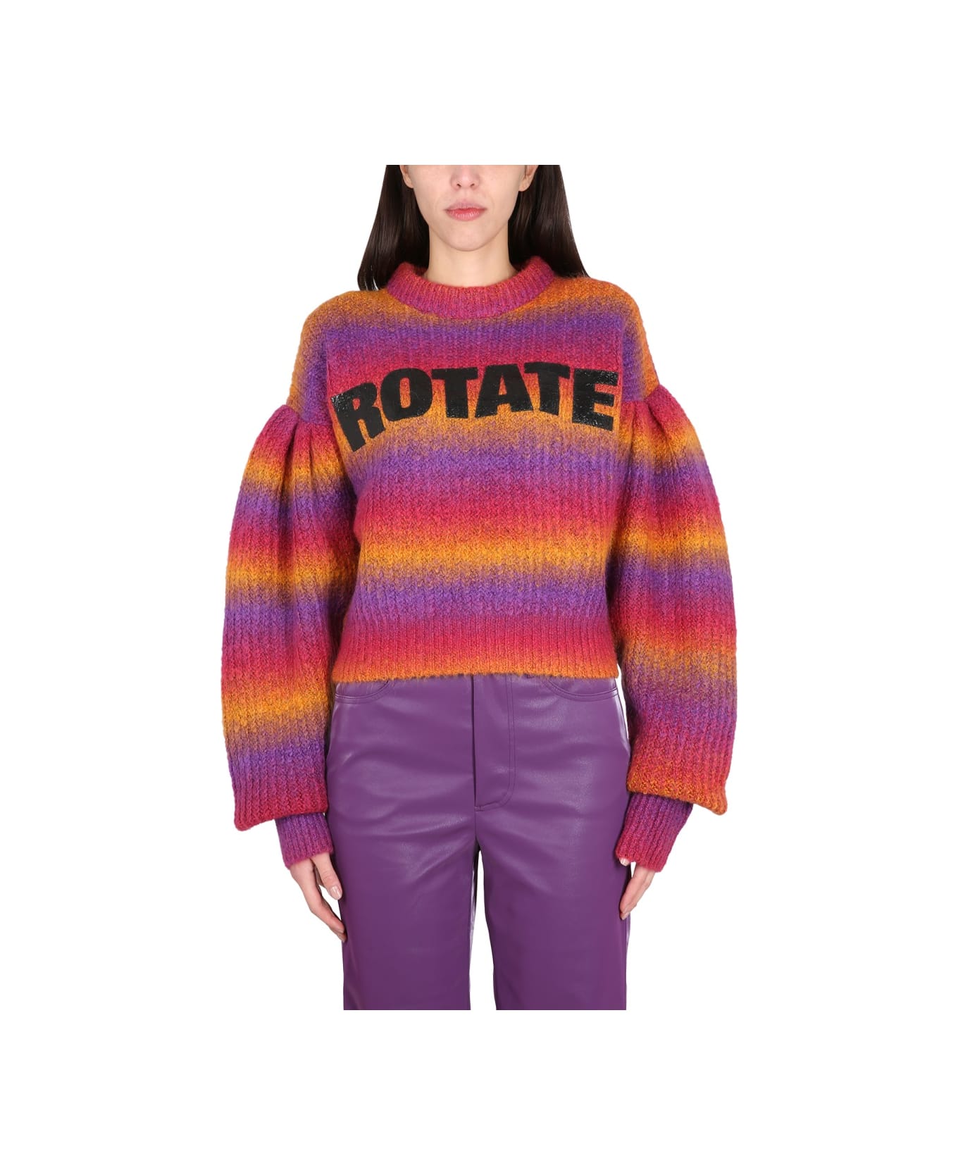 Rotate by Birger Christensen Crewneck Sweater With Logo - MULTICOLOUR