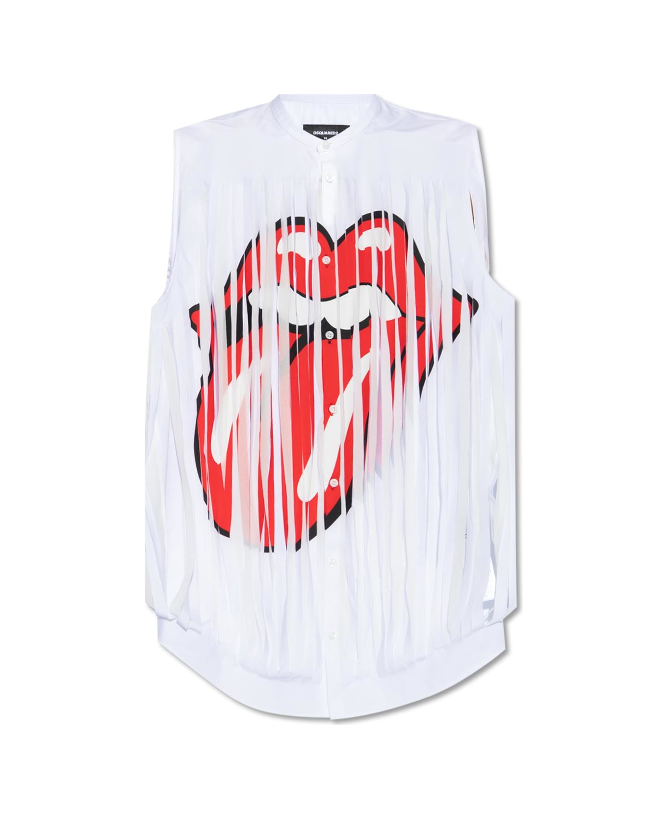 Dsquared2 T-shirt With Slits - WHITE/RED