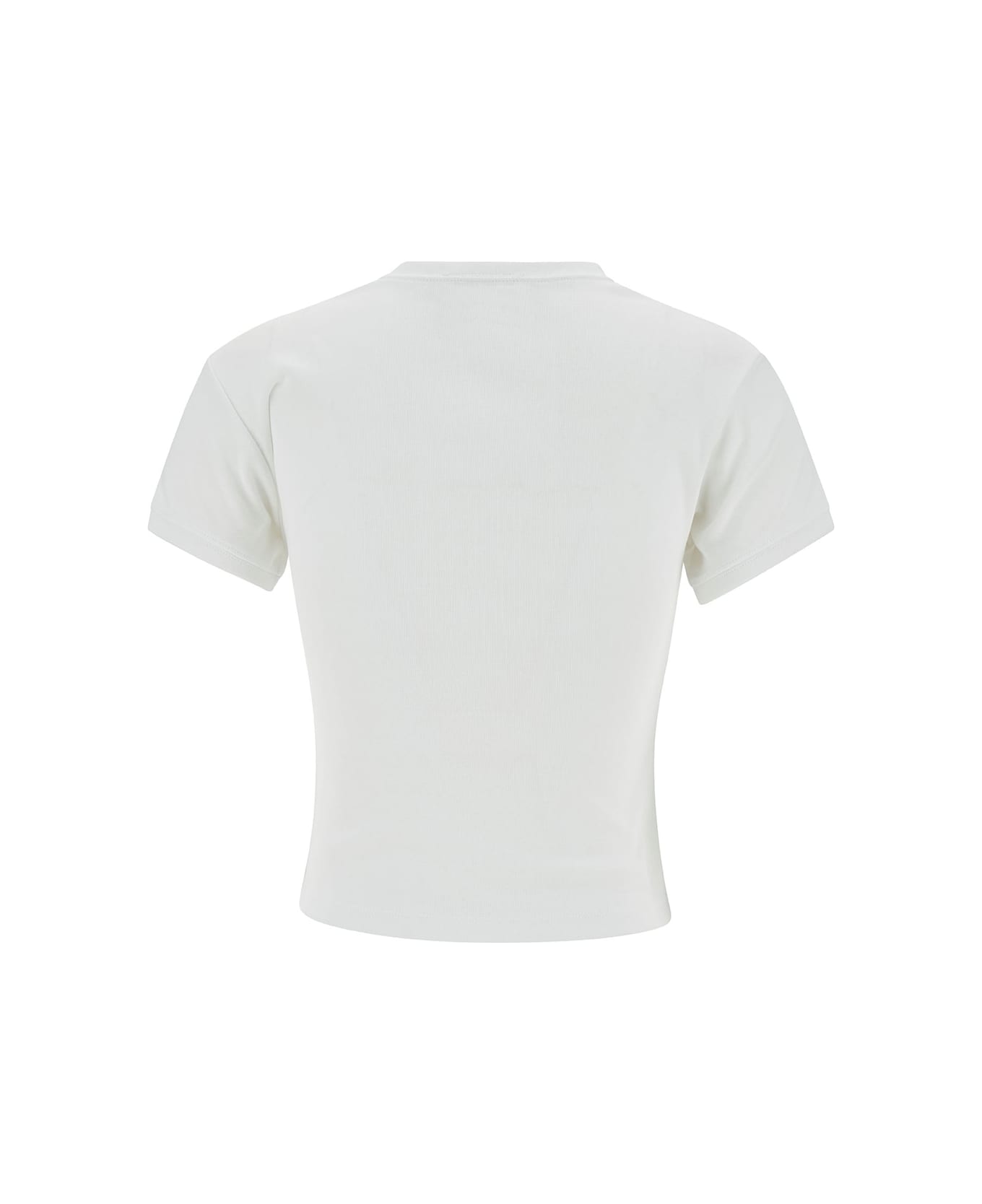 Coperni White T-shirt With V Neckline And Logo In Cotton Woman - White Tシャツ