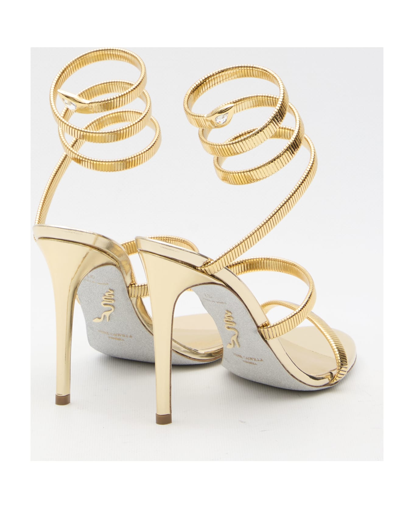 René Caovilla Juniper 105 Sandals - GOLD