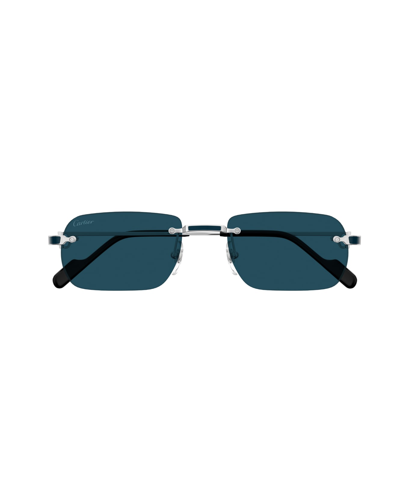 Cartier Eyewear Cartier Ct0498s C De Cartier 004 Silver Blue Sunglasses - Argento