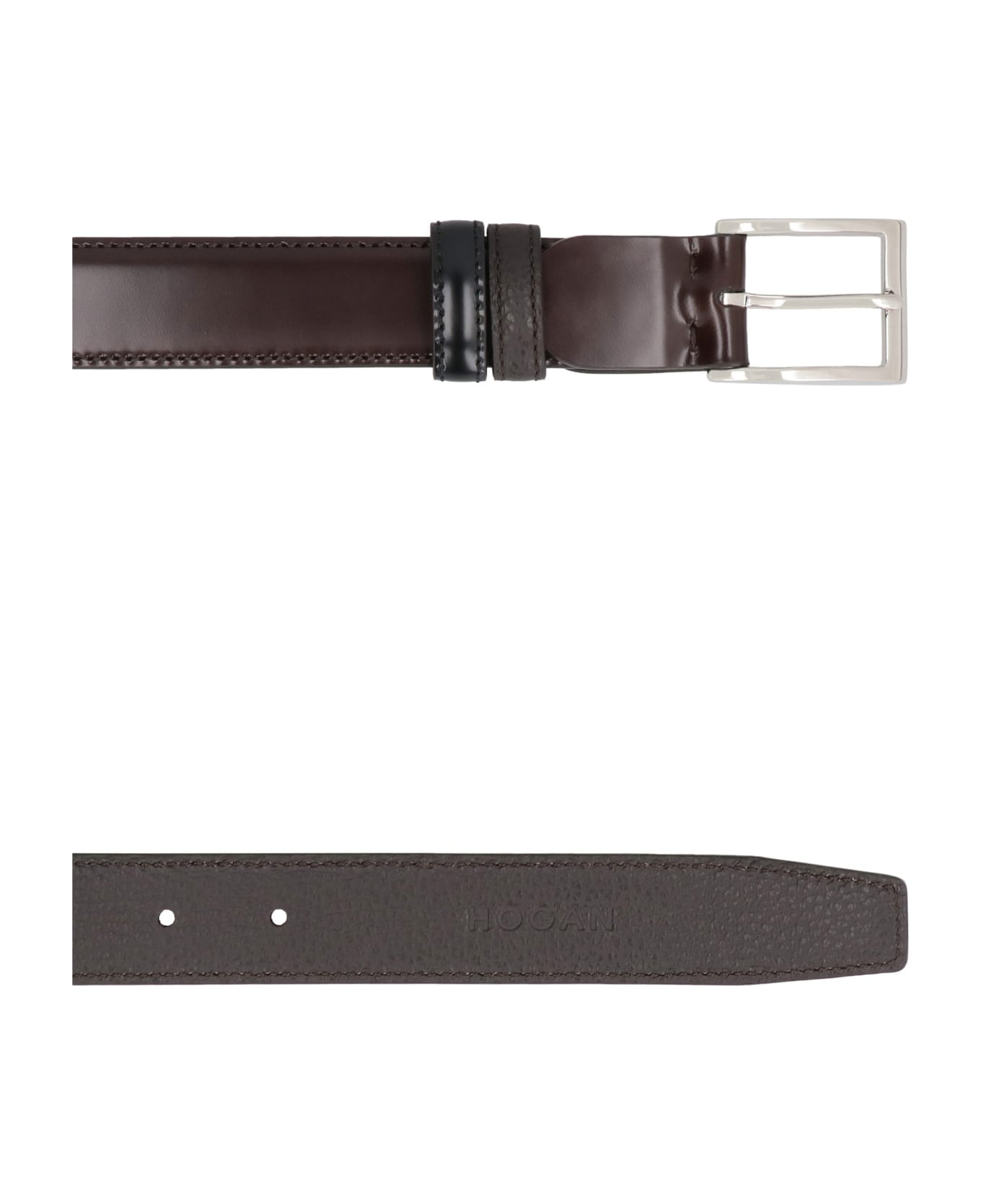 Hogan Reversible Leather Belt - brown