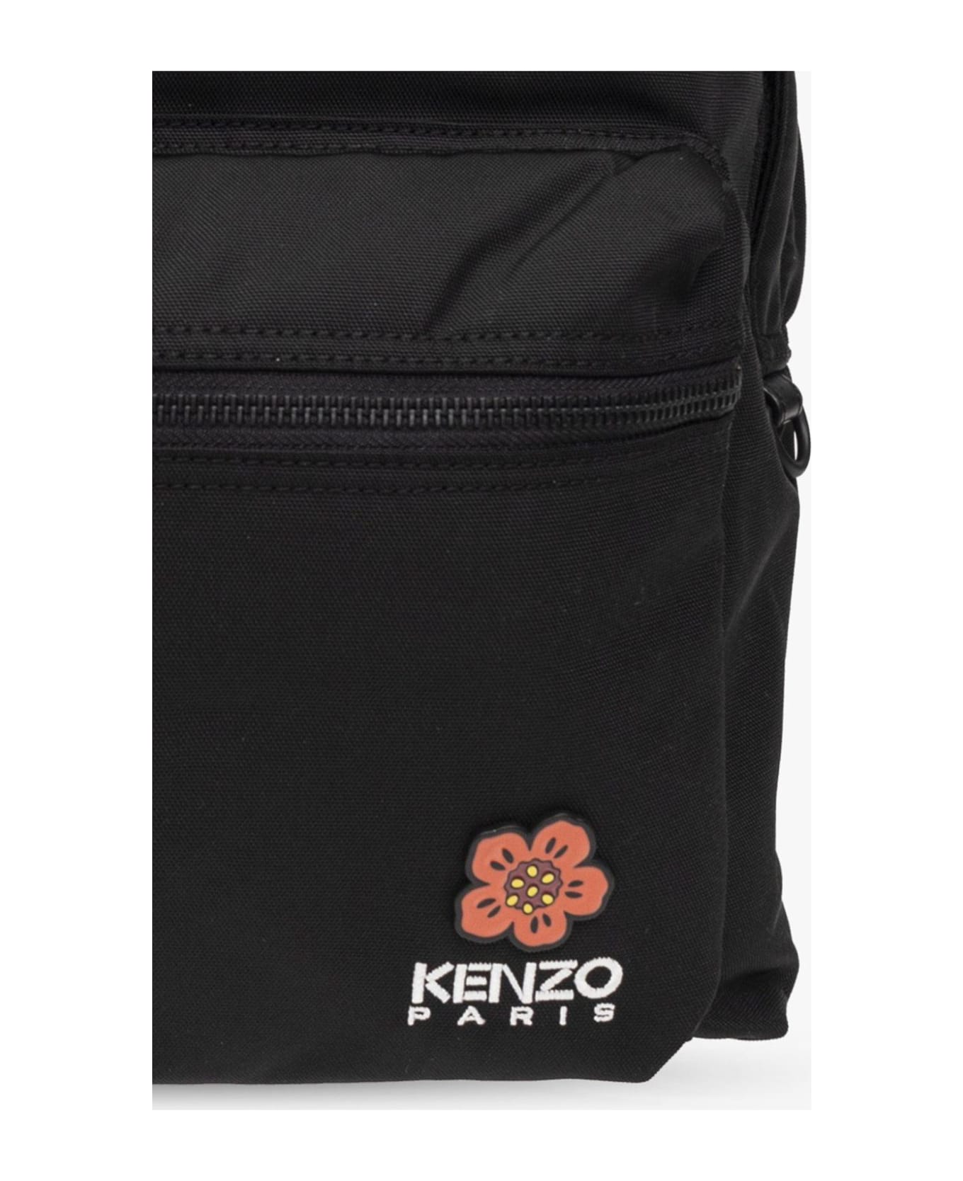 Kenzo Logo Printed Zipped Backpack - Nero