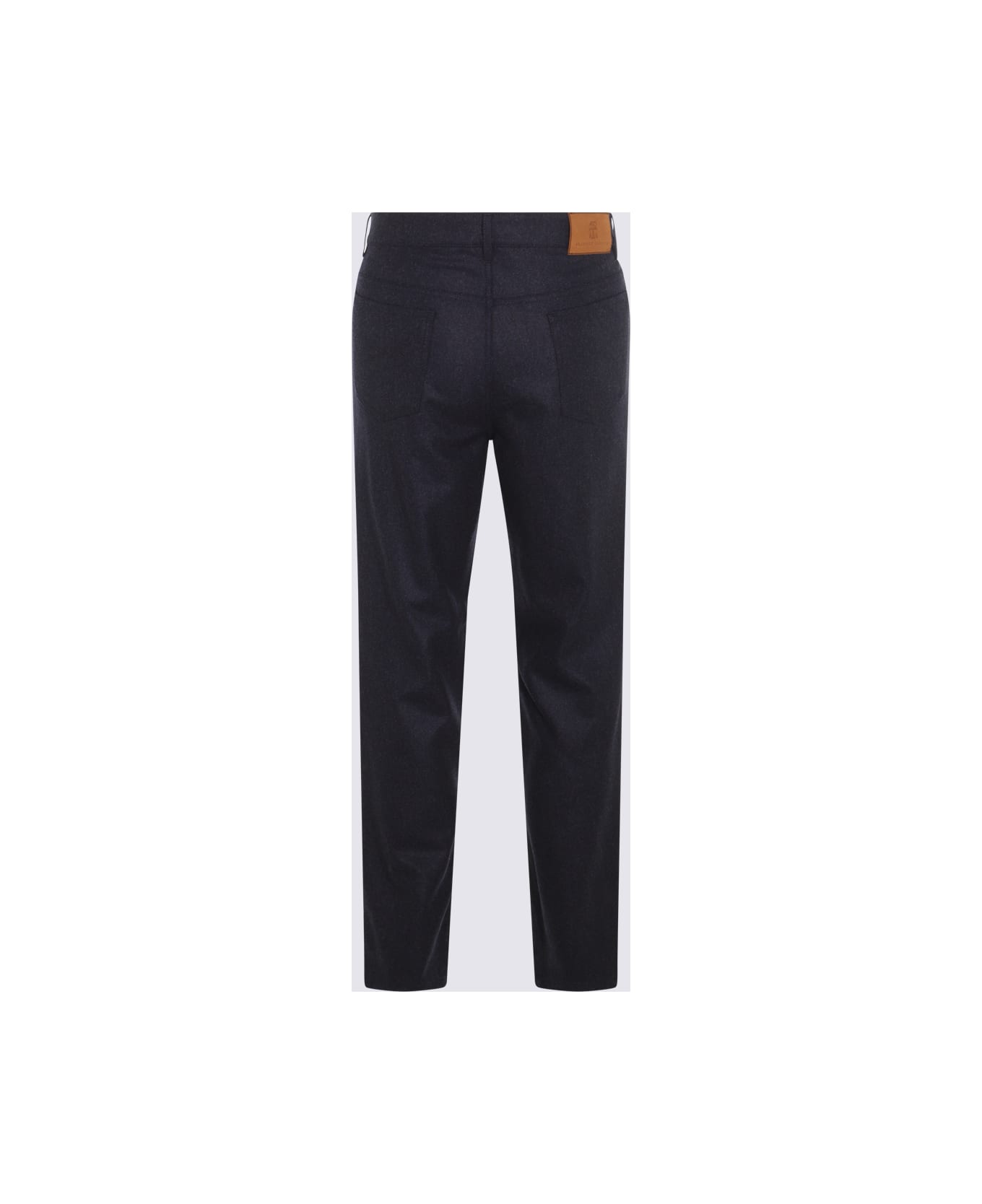 Brunello Cucinelli Navy Wool Pants - Blue