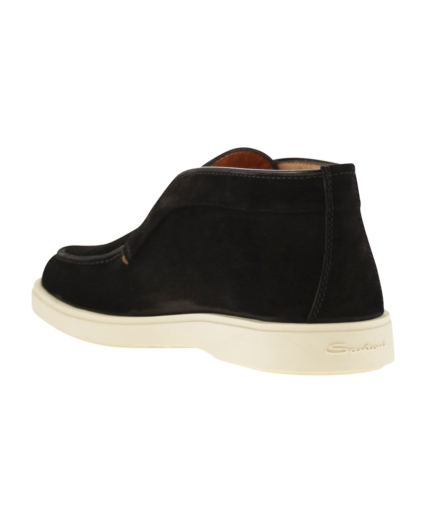 Santoni Suede Desert Boot - Black