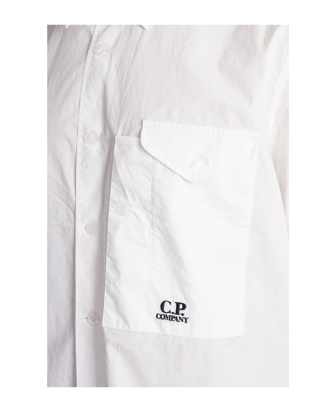 C.P. Company Logo Embroidery Shirt - GAUZEWHITE