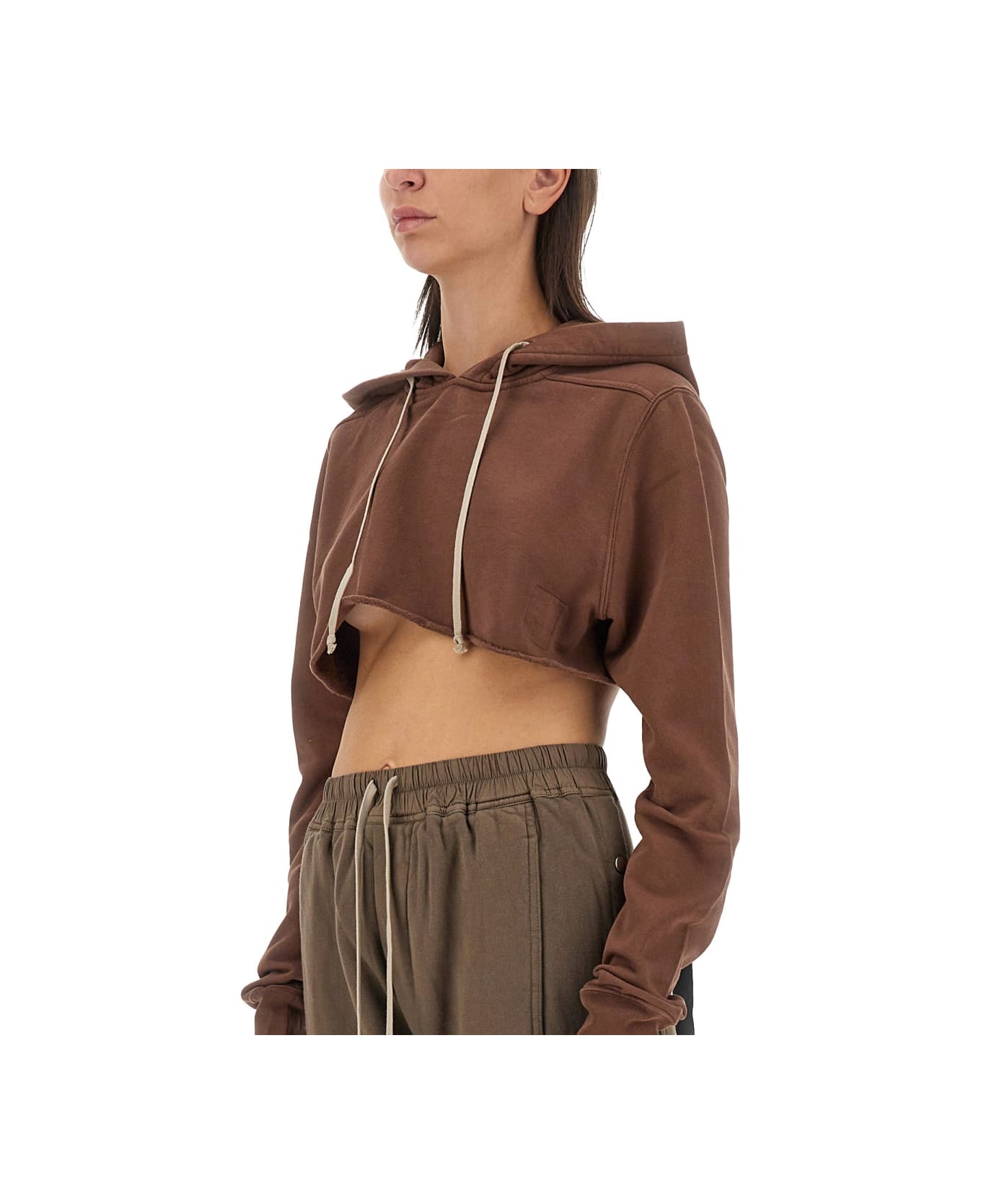 DRKSHDW Cropped Sweatshirt - BROWN