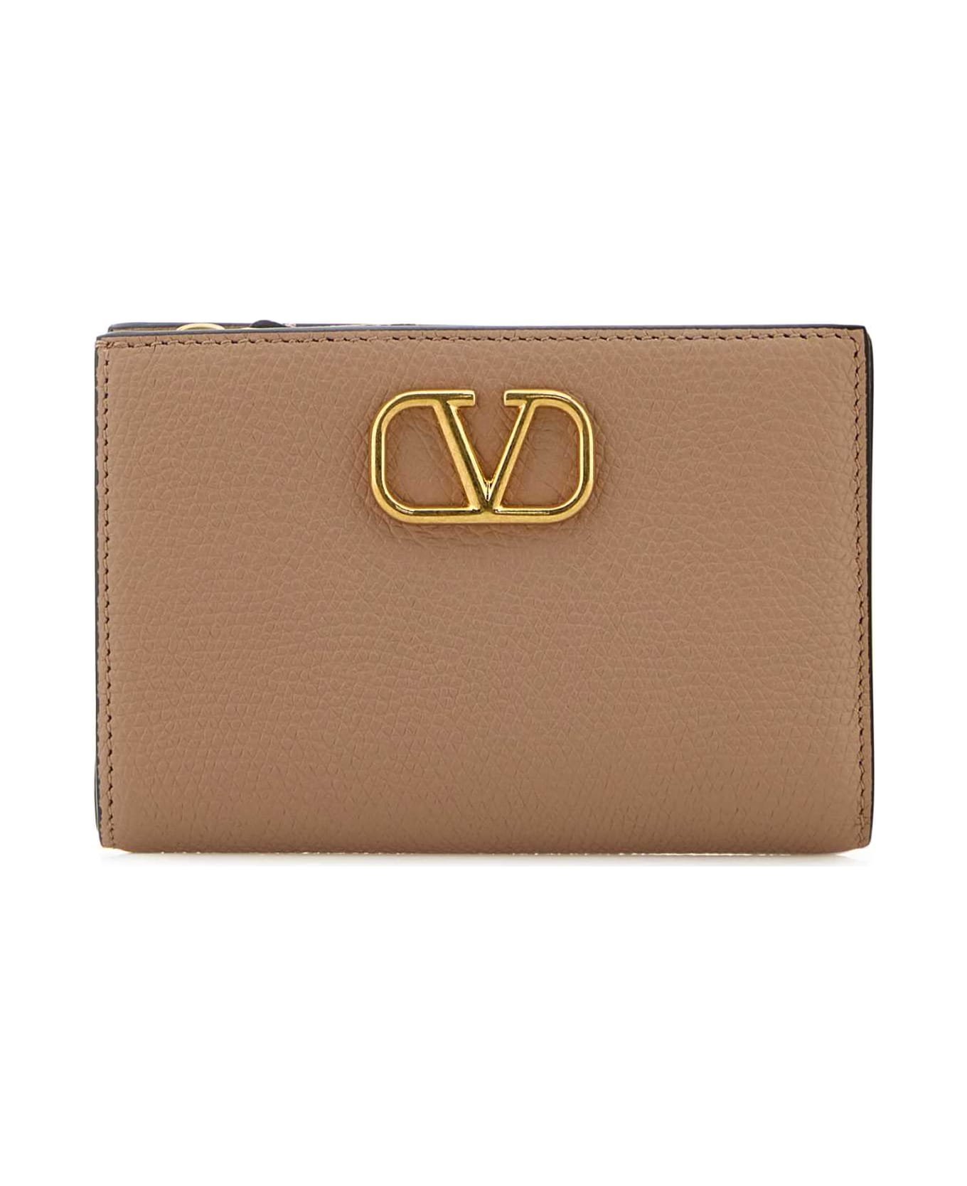 Valentino Garavani Powder Pink Leather Vlogo Wallet