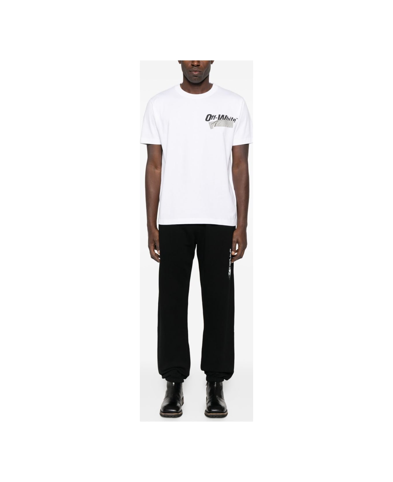 Off-White Off White White Crewneck T-shirt With Logo - White