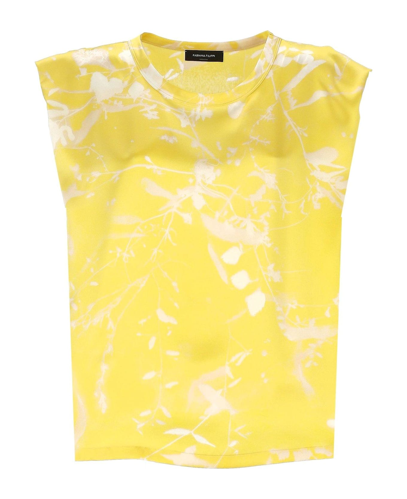 Fabiana Filippi Graphic Printed Sleeveless Top - YELLOW/WHITE