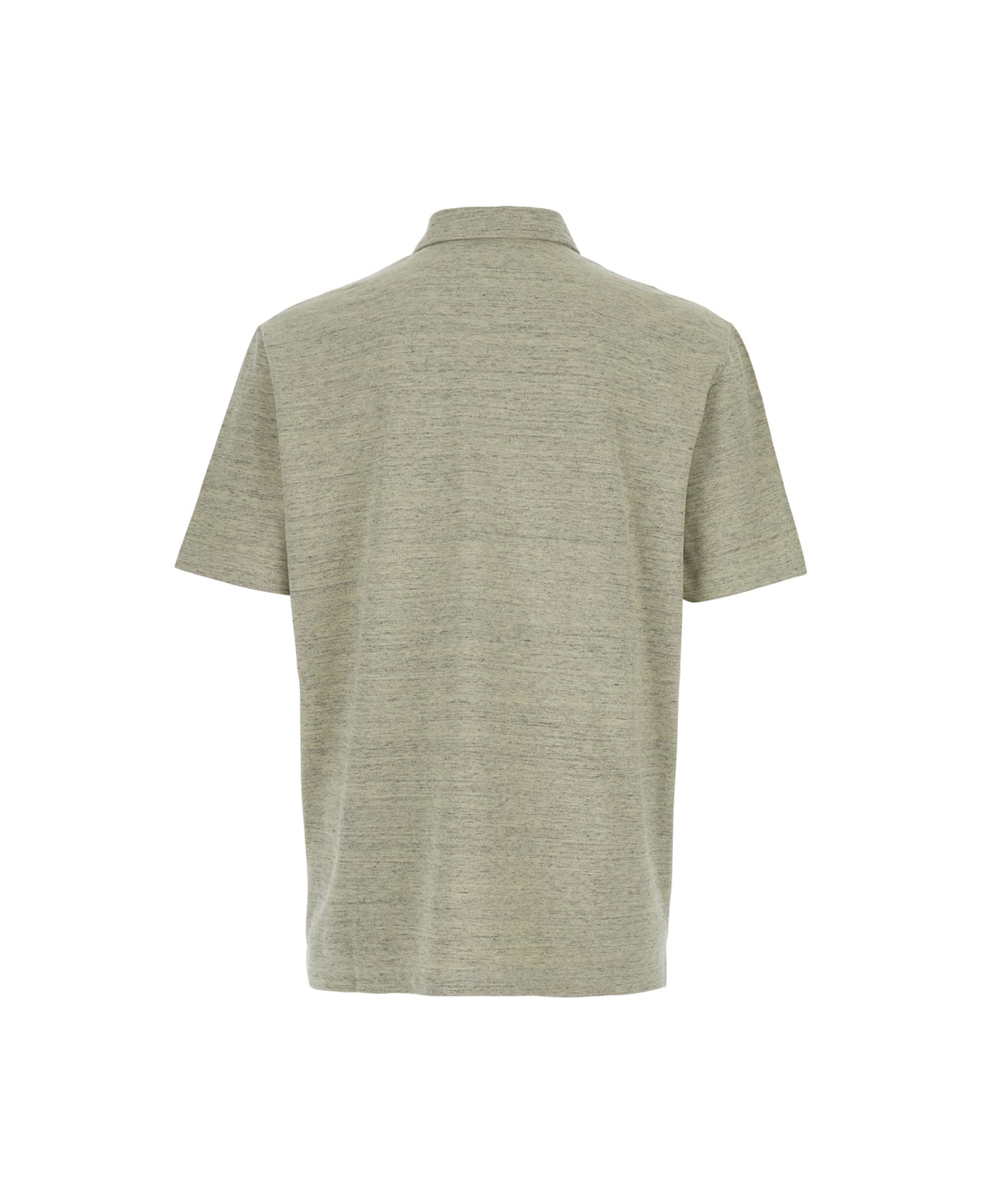 Bottega Veneta Green Polo Shirt With Embroidered Logo In Cotton Piquet Woman - Green
