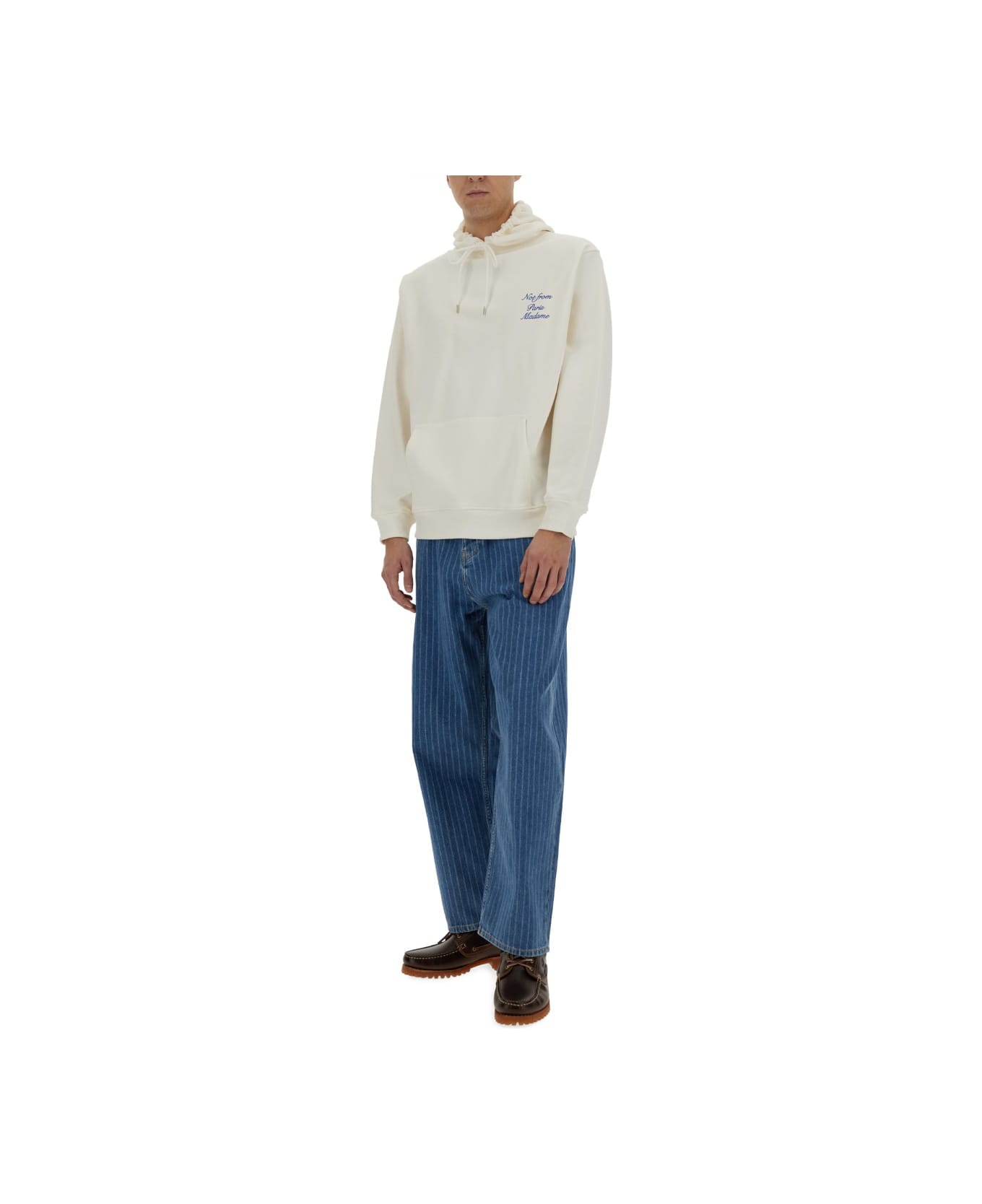 Drôle de Monsieur "slogan" Sweatshirt - WHITE