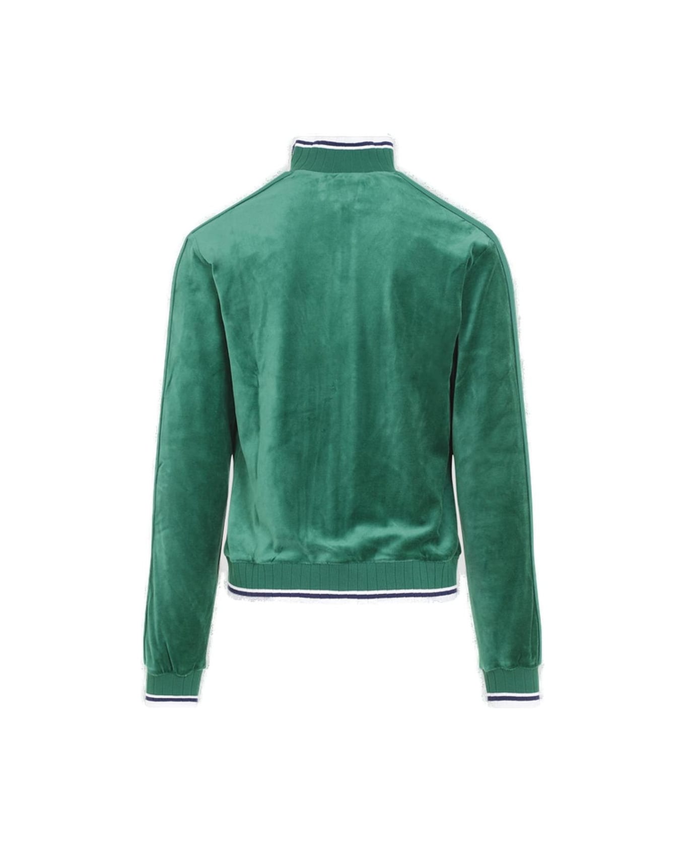 Casablanca Logo Embroidered Velvet Track Jacket - Non definito