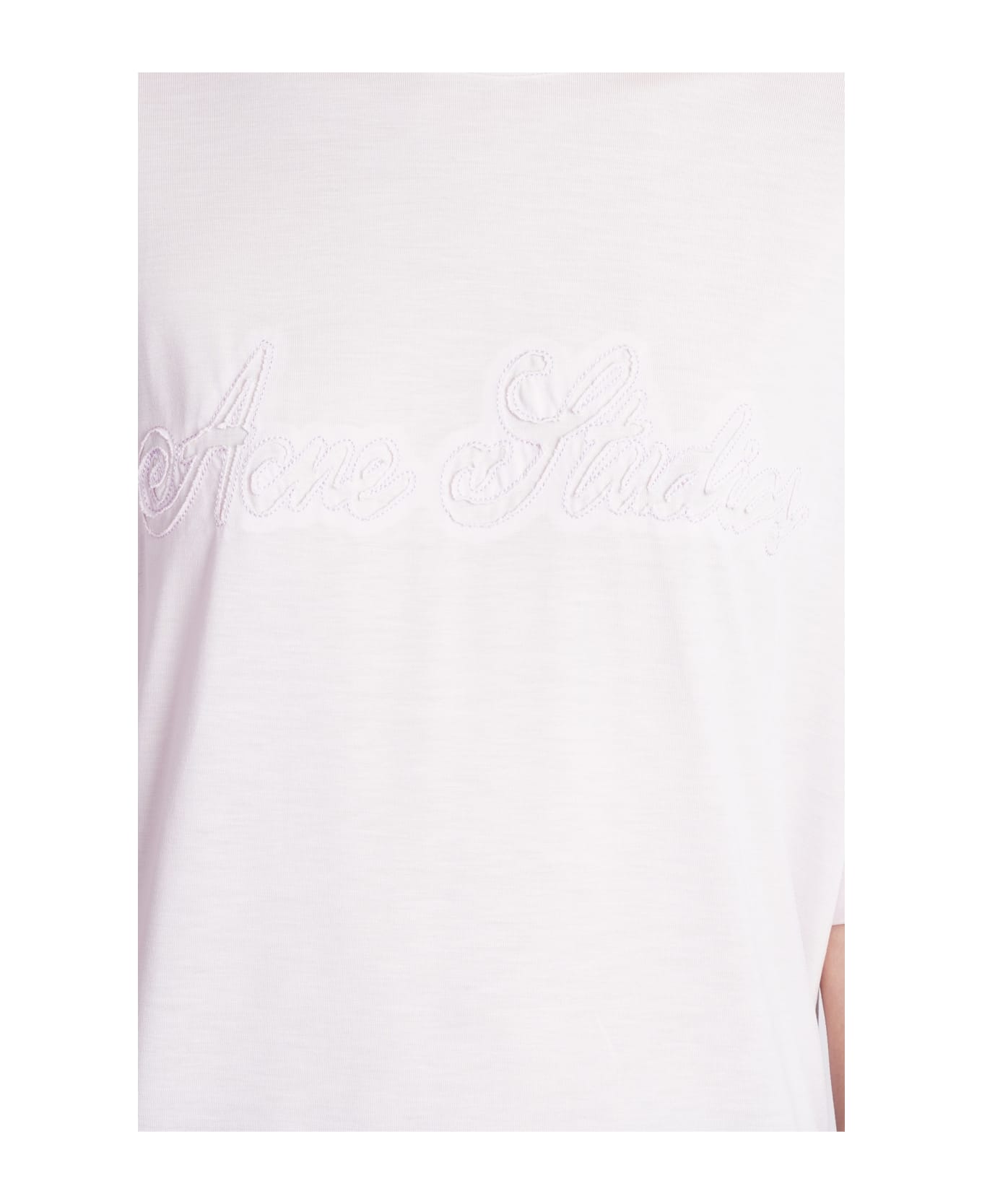 Acne Studios T-shirt In Rose-pink Wool And Polyester - LIGHT PURPLE