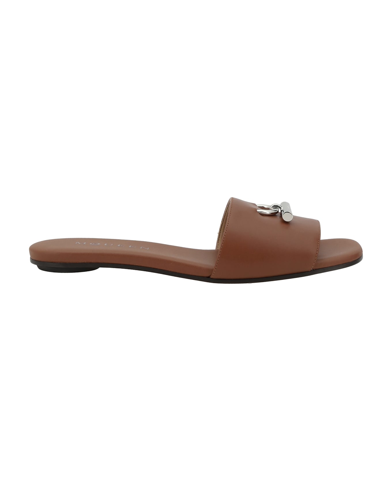 Alexander McQueen Leather Sandals - Siena/silver