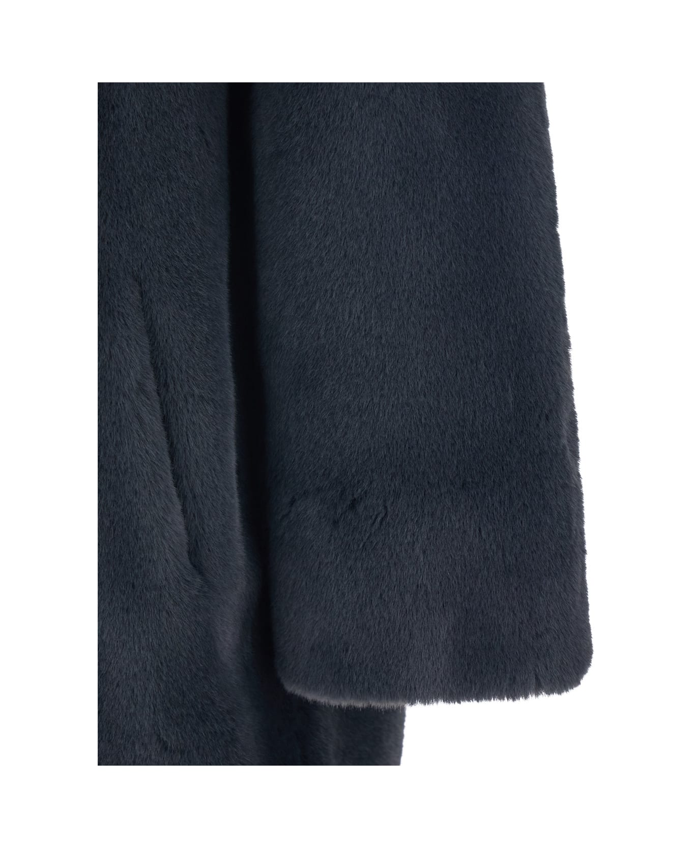 STAND STUDIO 
camille
 Grey Coat With Wide Notched Revers And Front Concealed Closure In Ecofur Woman - Grey