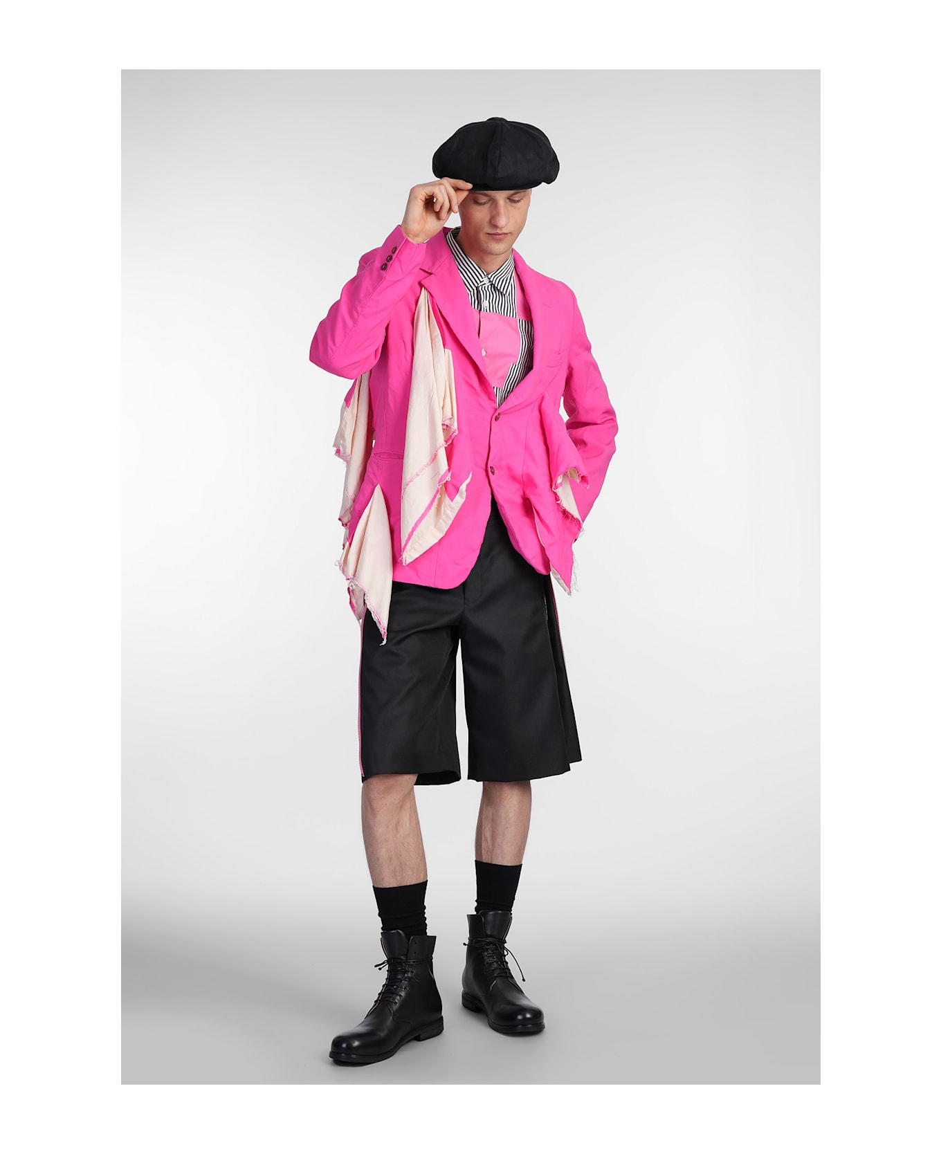 Comme Des Garçons Homme Plus Blazer In Rose-pink Polyester - rose-pink
