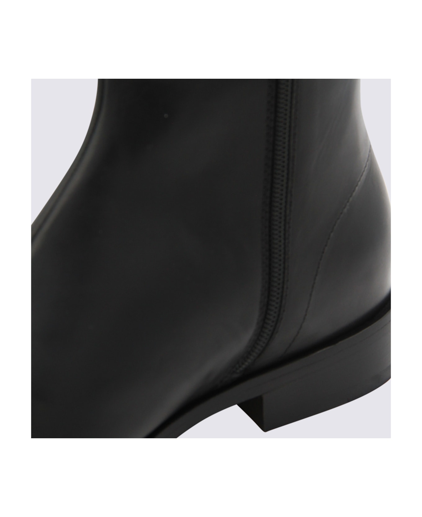 MM6 Maison Margiela Black Leather Boots - Black
