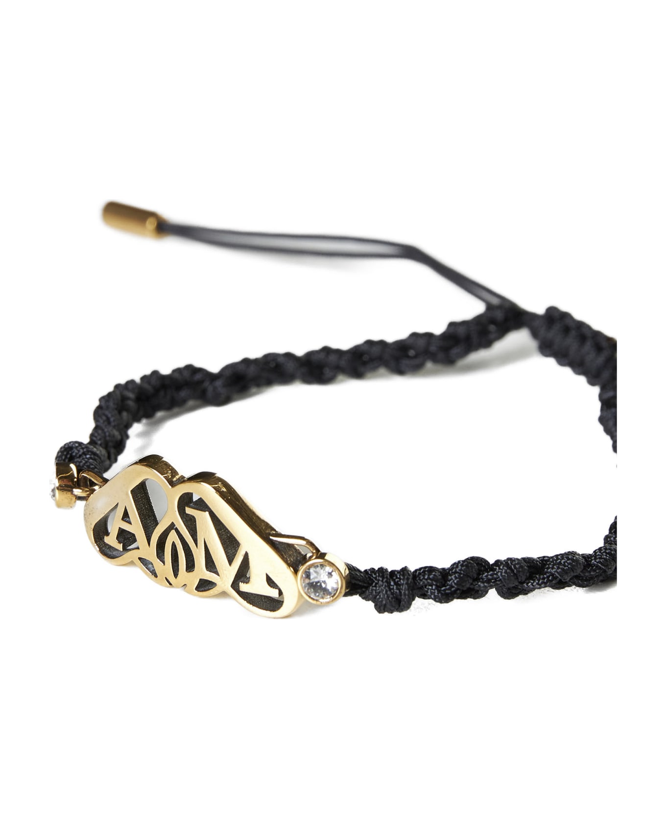 Alexander McQueen Friendship Bracelet With "seal" Logo - Blk+l.a.gold ブレスレット