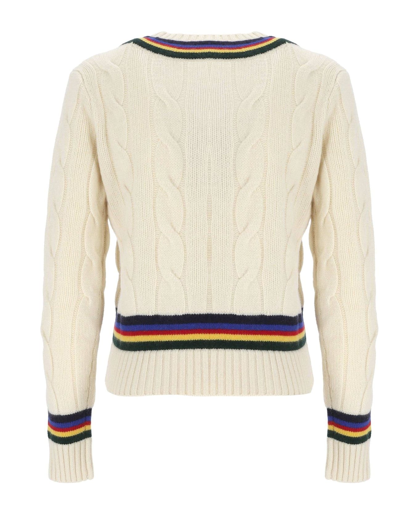 Polo Ralph Lauren Cable-knit Cricket Jumper - White