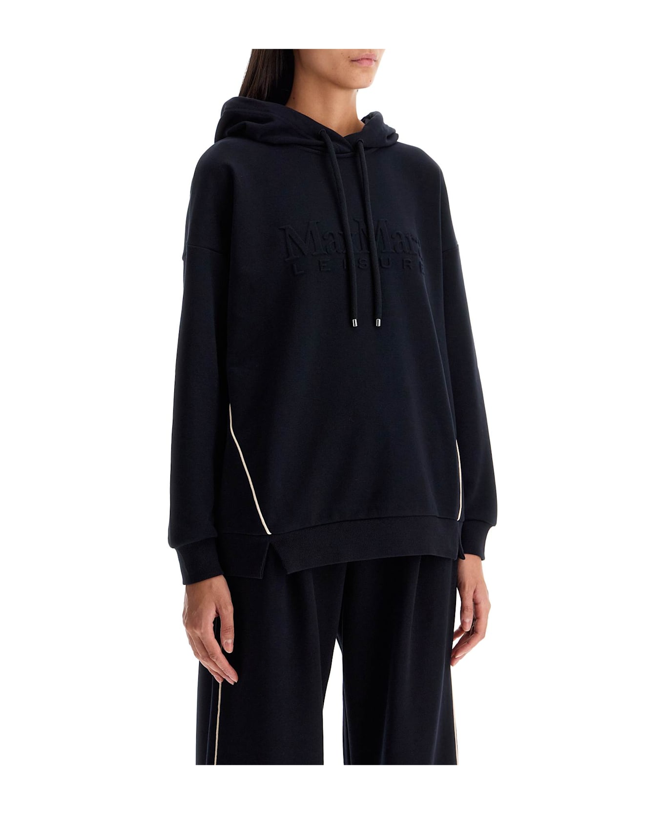 Max Mara Hooded Sweatshirt With Piping - BLU (Black)