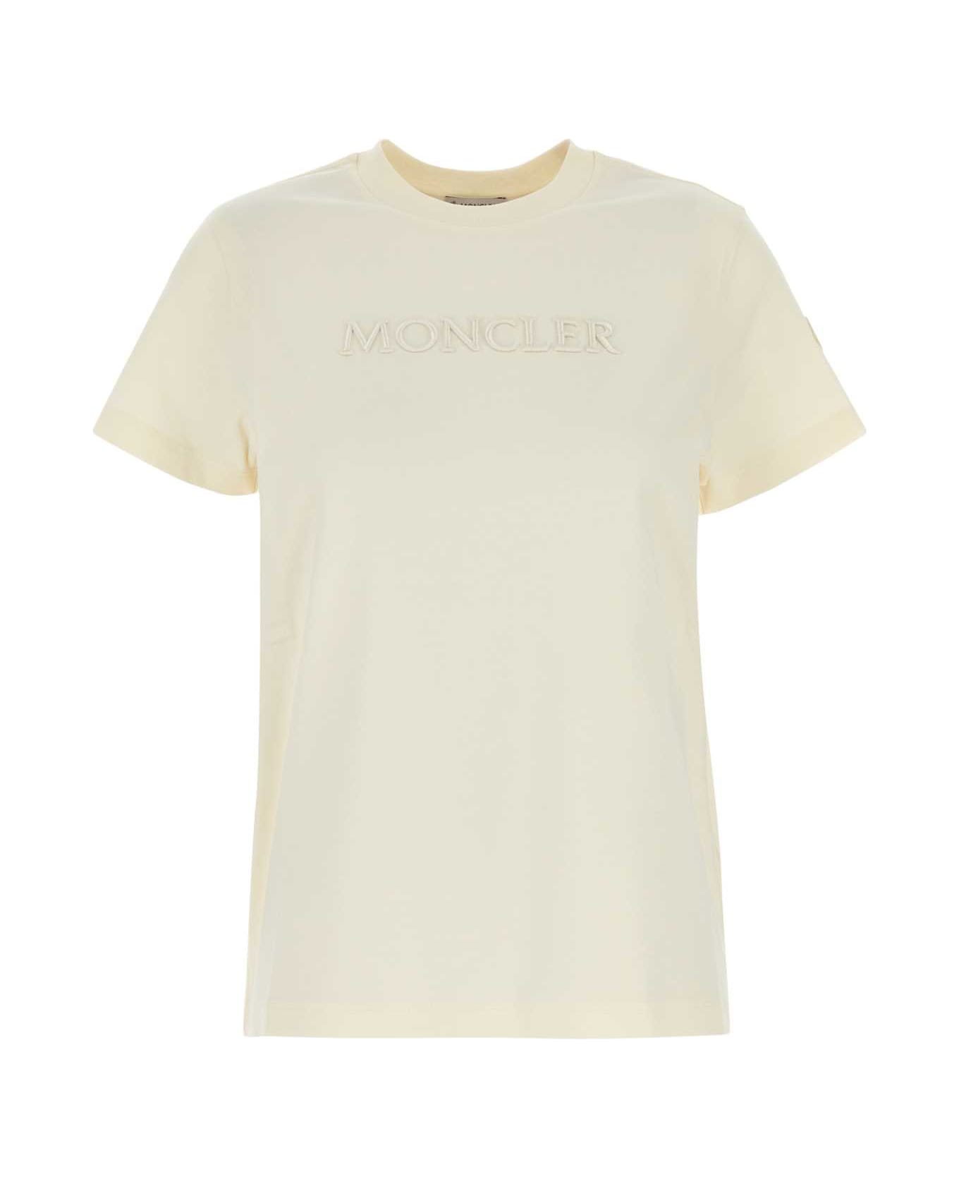 Moncler Ivory Cotton T-shirt - White