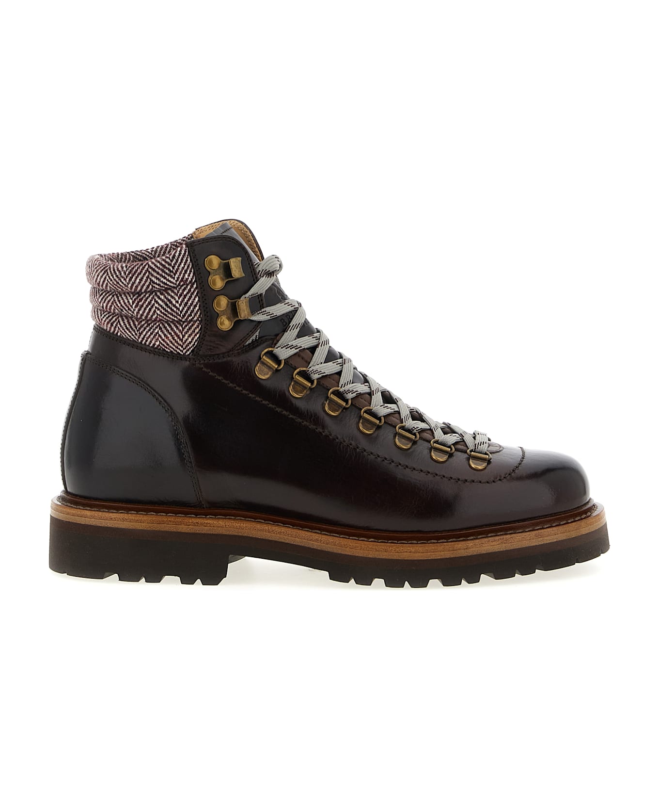 Brunello Cucinelli Herringbone Insert Ankle Boots - Brown