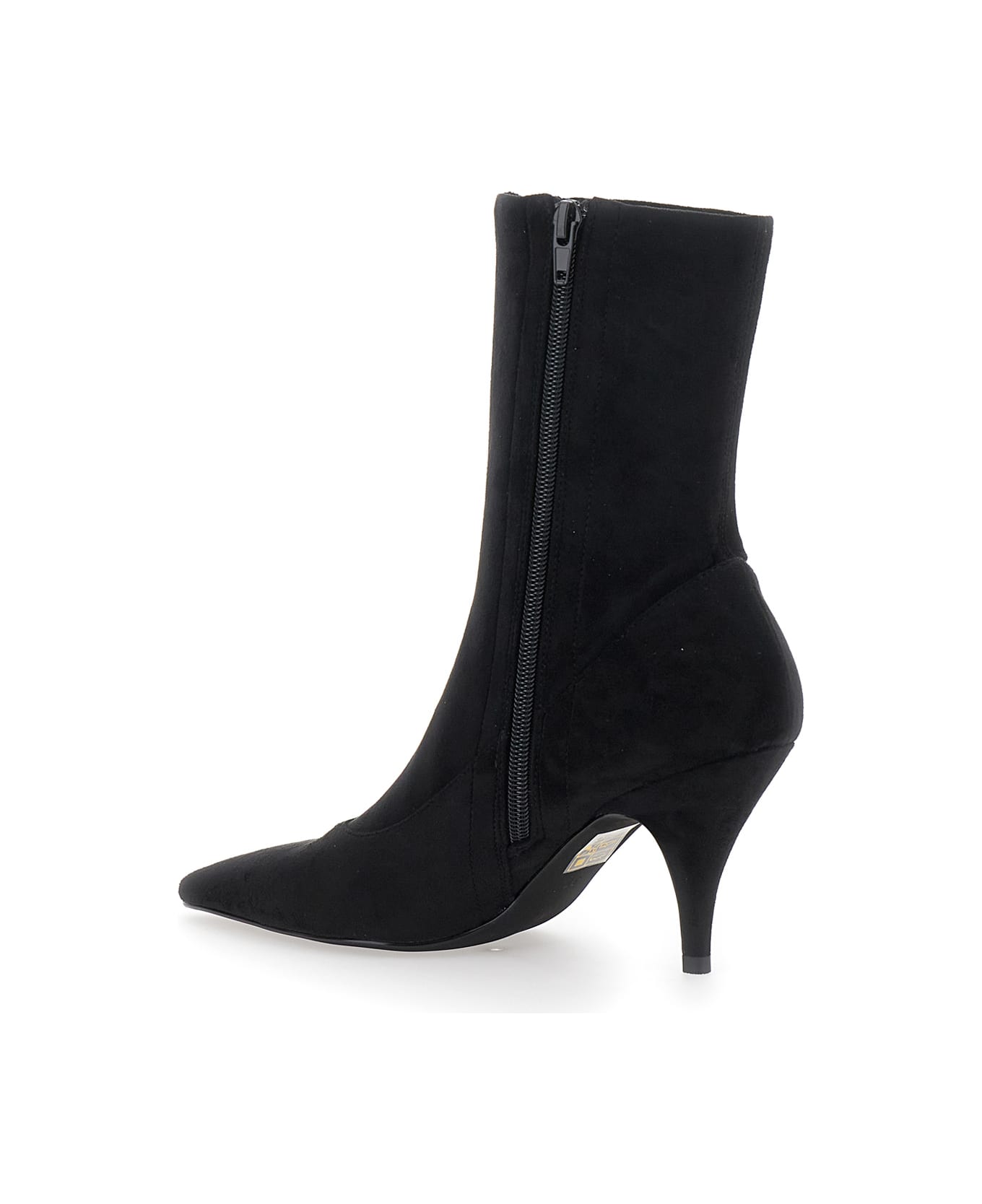 Jeffrey Campbell Black Ankle Boots With Pointed Toe In Leather Woman - Black