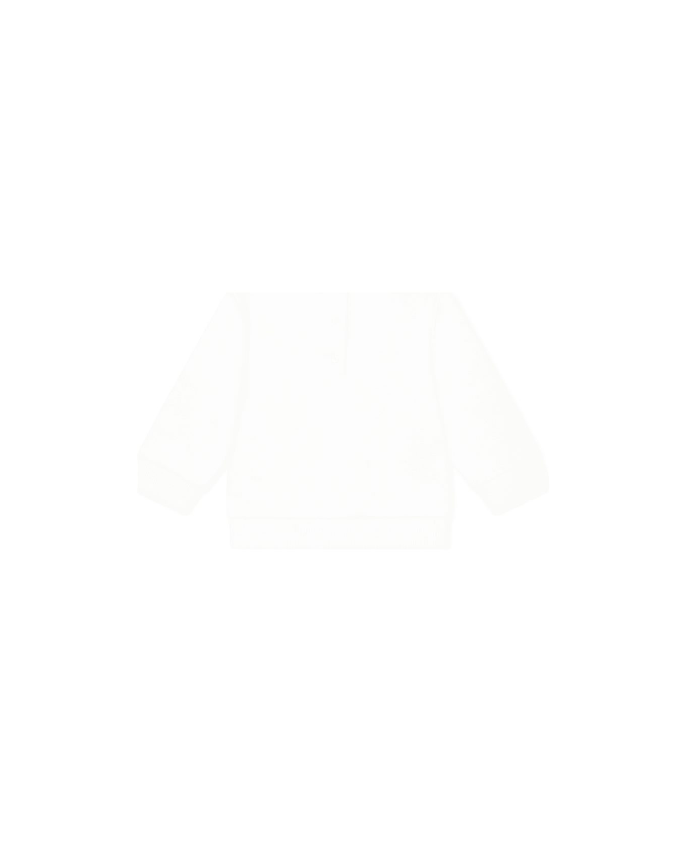 Balmain White Sweatshirt For Baby Girl With Logo - White