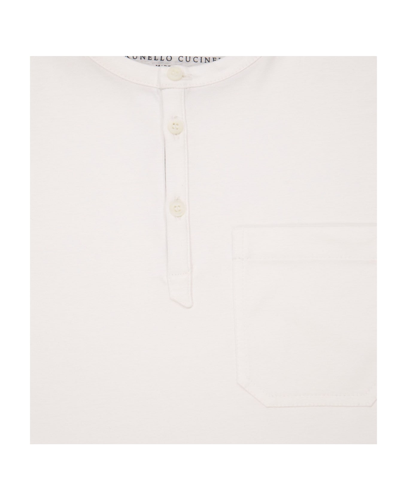 Brunello Cucinelli Cotton Jersey T-shirt With Buttons - White Tシャツ＆ポロシャツ