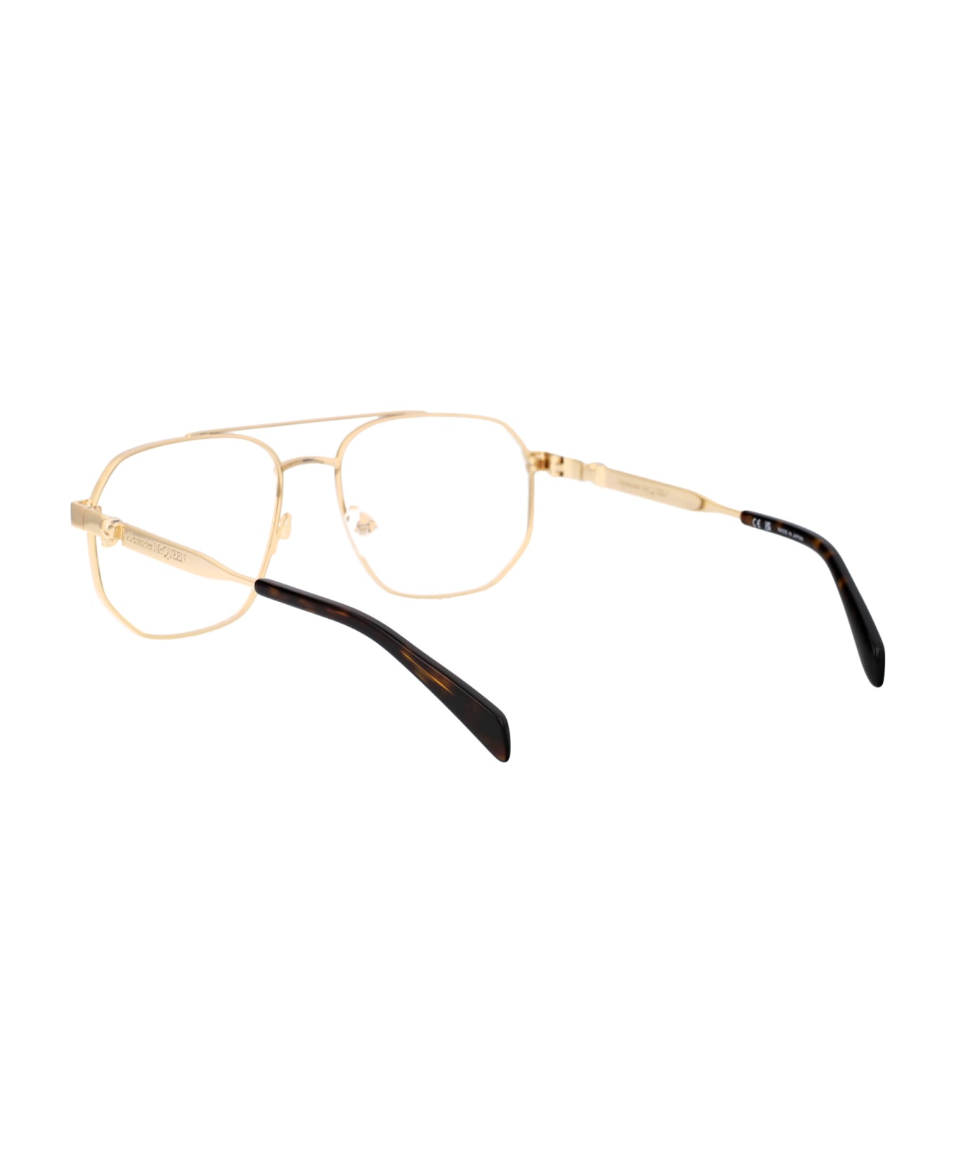 Alexander McQueen Eyewear Am0459o Glasses - 002 GOLD GOLD TRANSPARENT