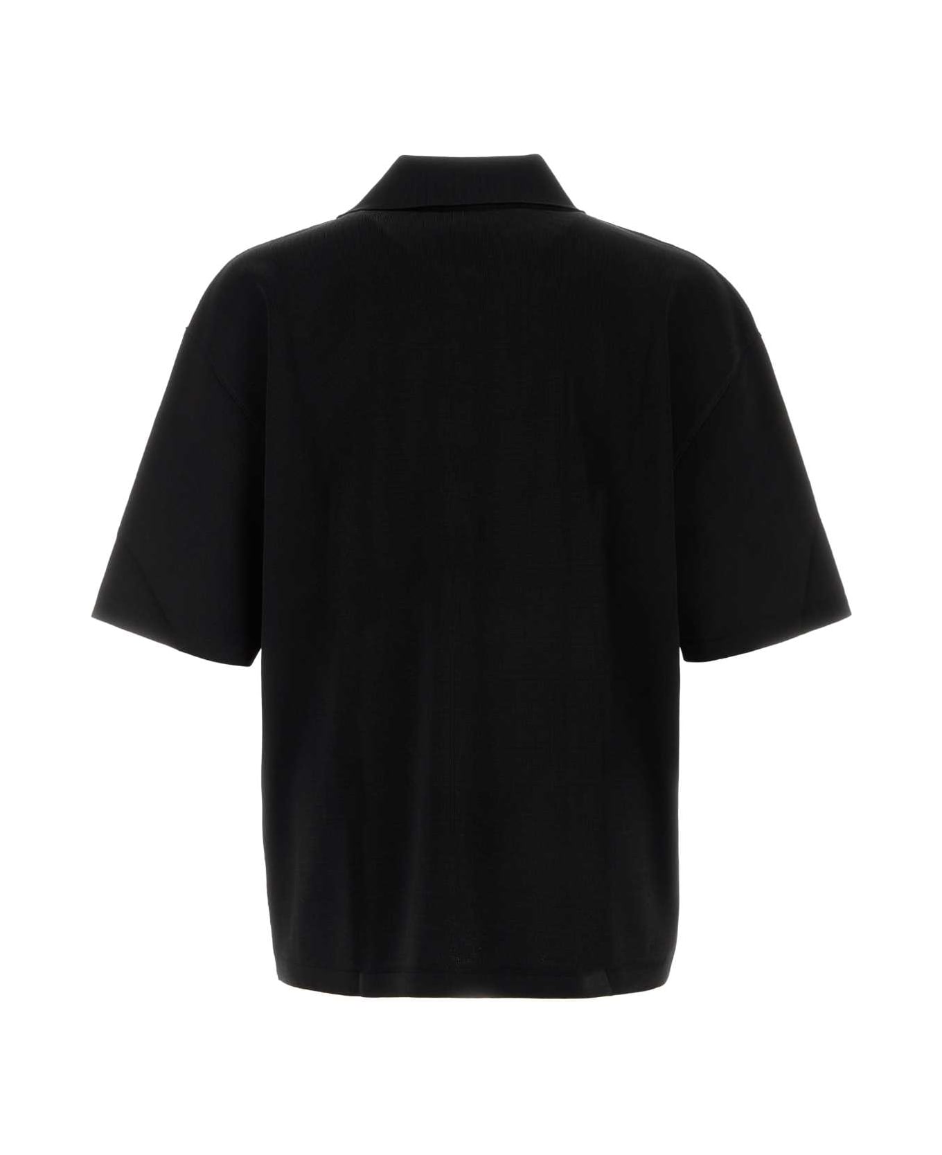 Ami Alexandre Mattiussi Black Viscose Blend Oversize Polo Shirt - BLACK