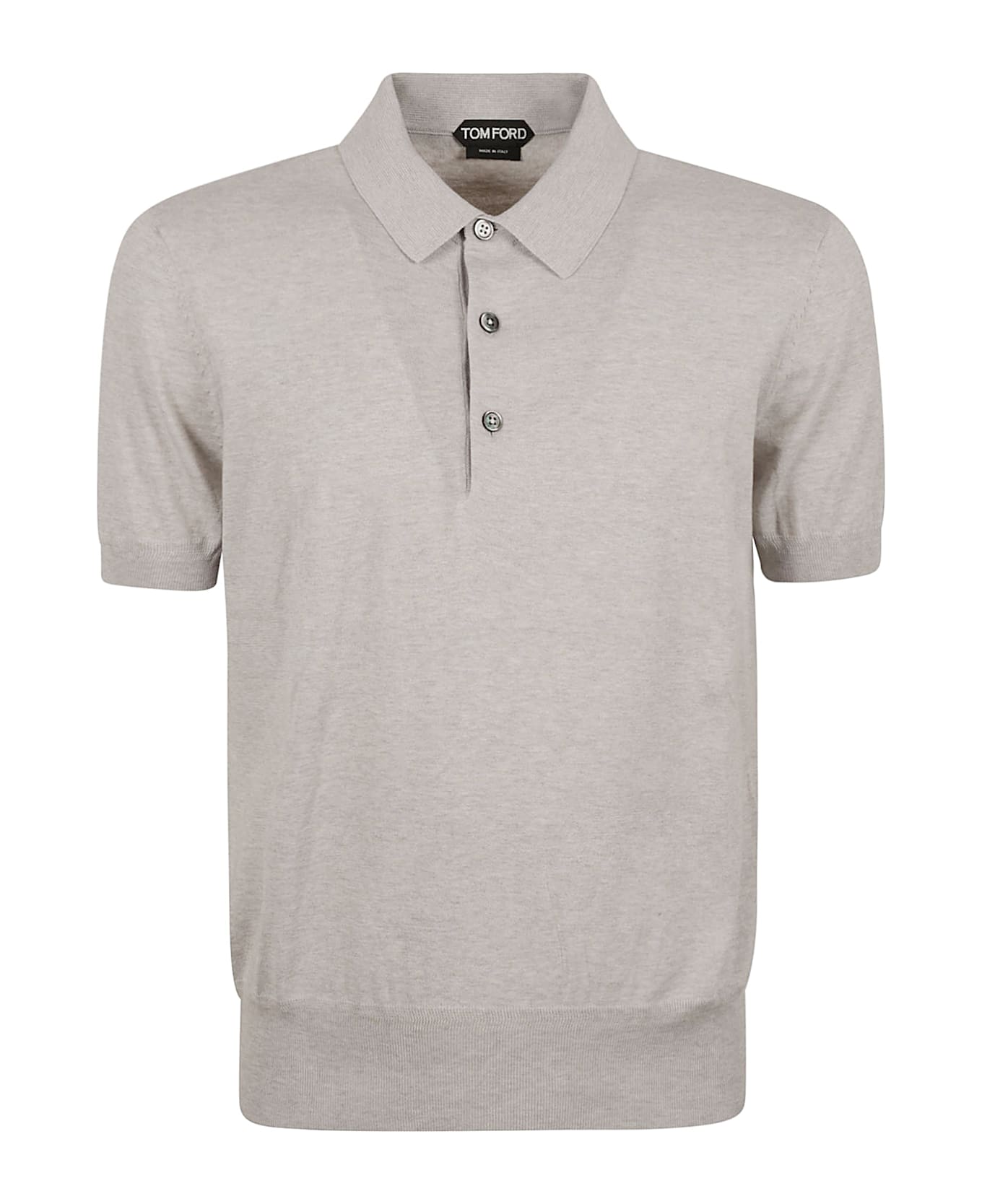 Tom Ford Rib Trim Regular Polo Shirt - Grey