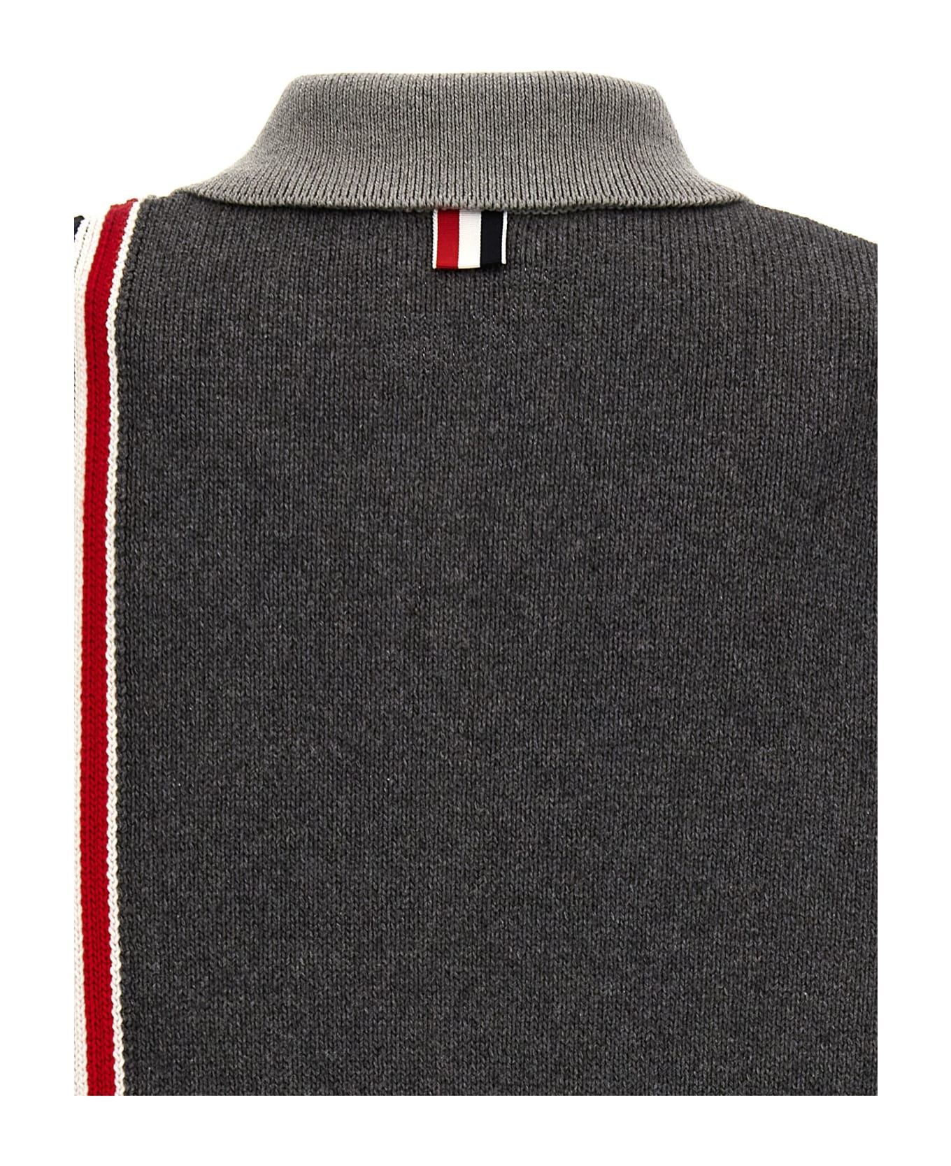 Thom Browne 'fun Mix Jersey Stitch' Polo Shirt - Gray
