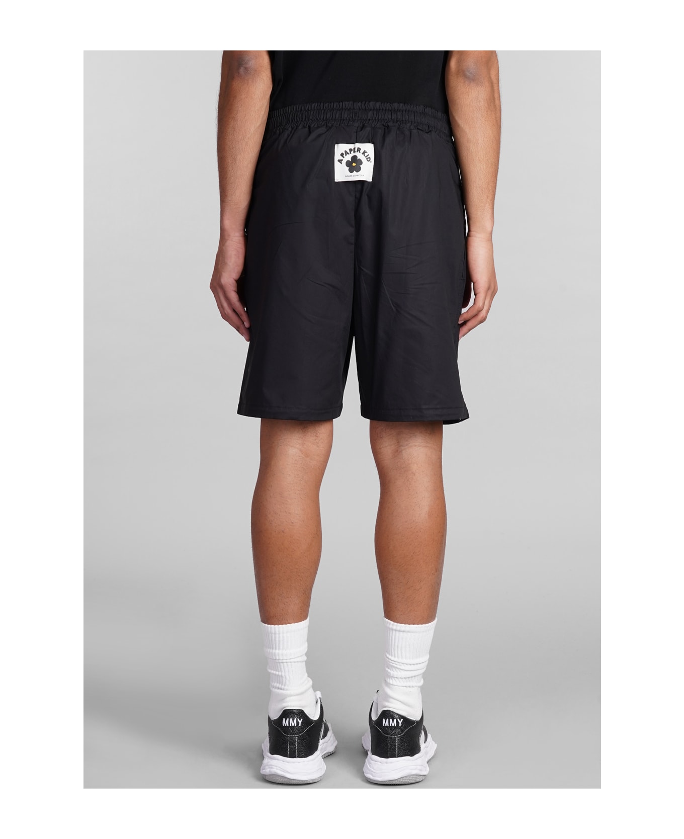 A Paper Kid Shorts In Black Cotton - black