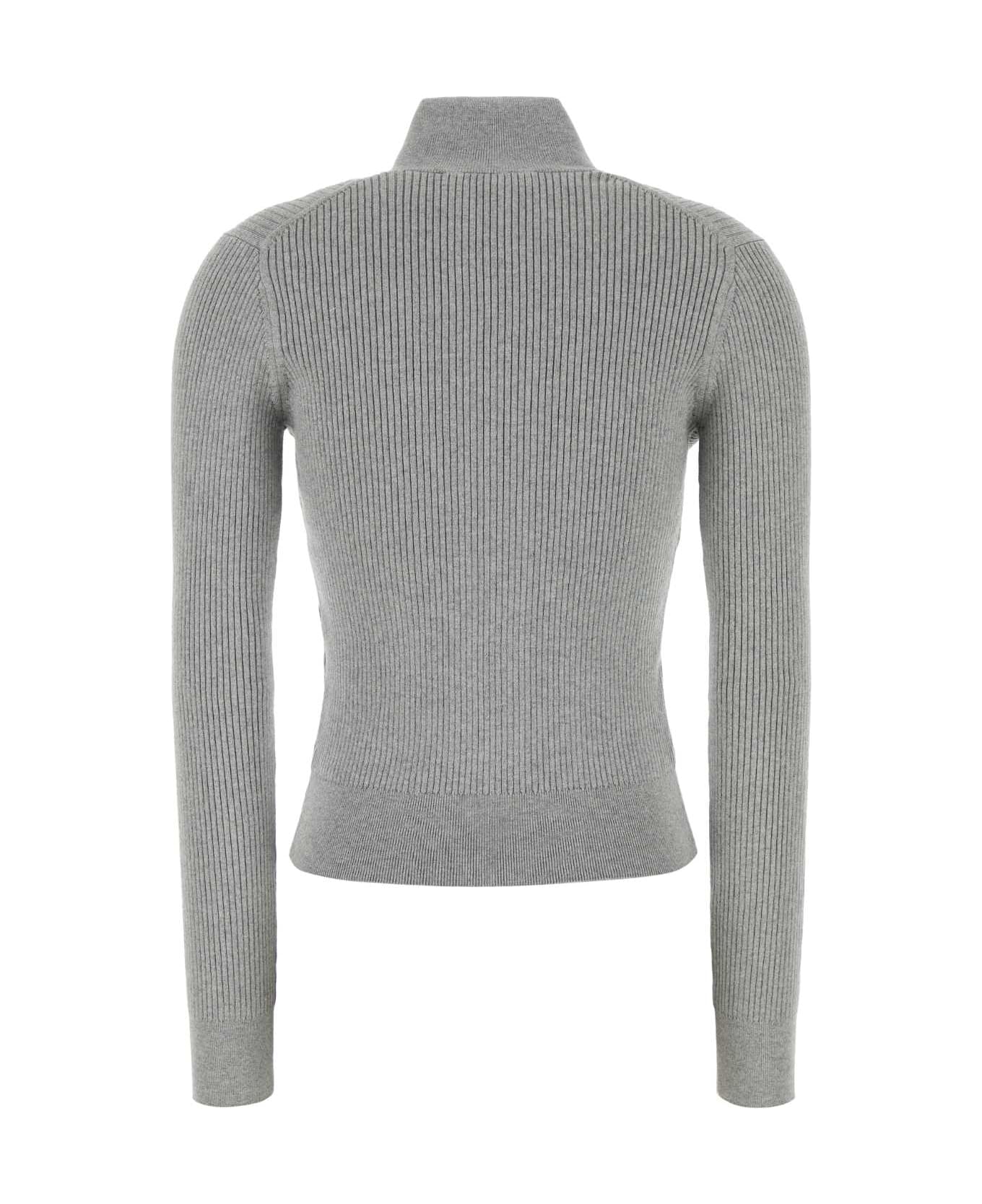 J.W. Anderson Grey Stretch Cotton Blend Cardigan - LIGHTGREYMELANGE