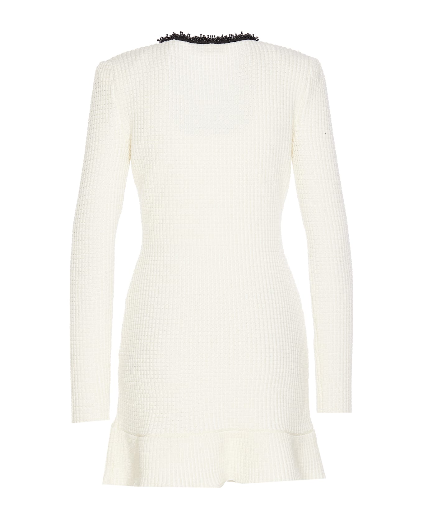 self-portrait Pearl Knitted Dress - White