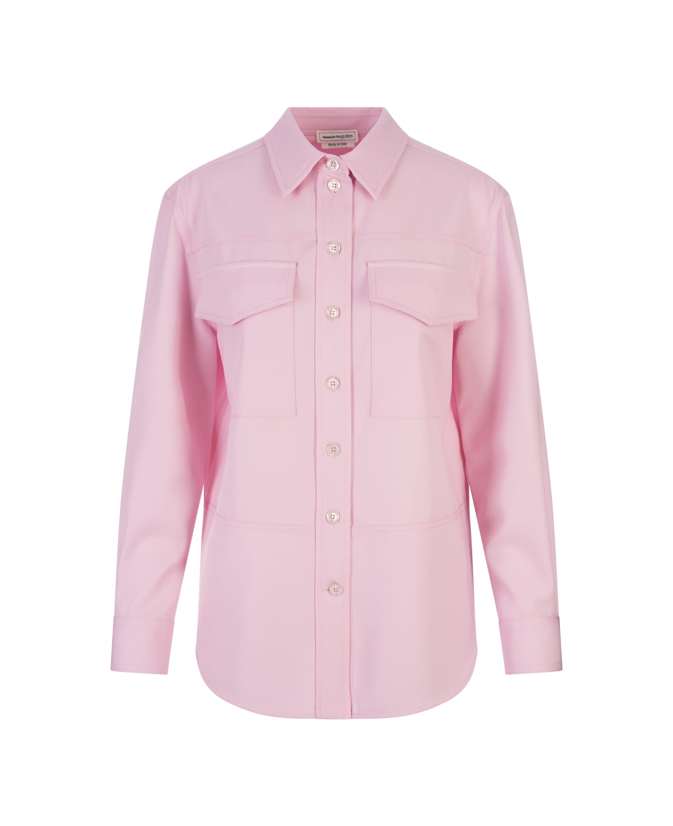 Alexander McQueen Shirt With Military Pockets In Light Pink - Pink シャツ