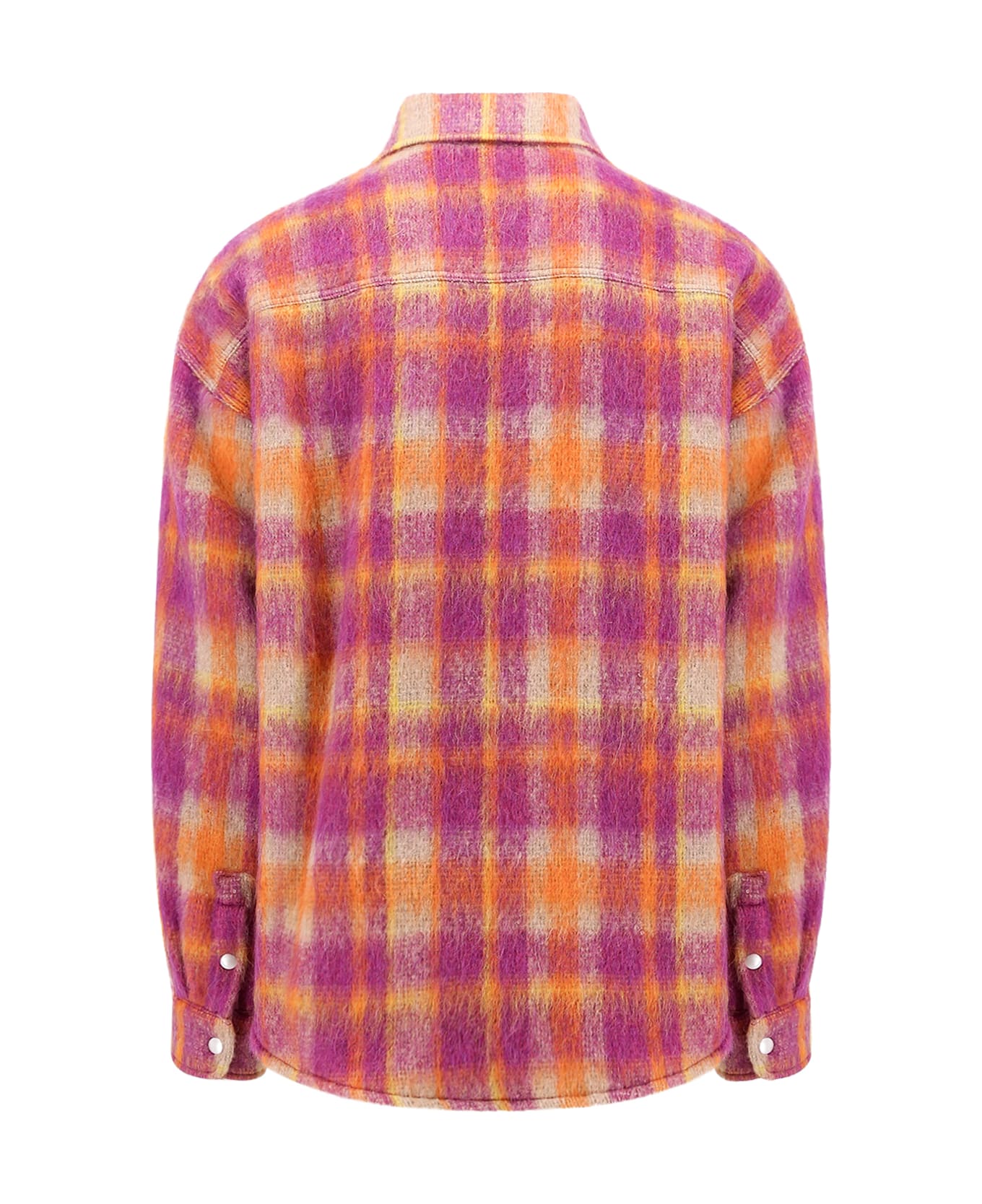 Palm Angels Brushed Wool Check Overshirt - Multicolor