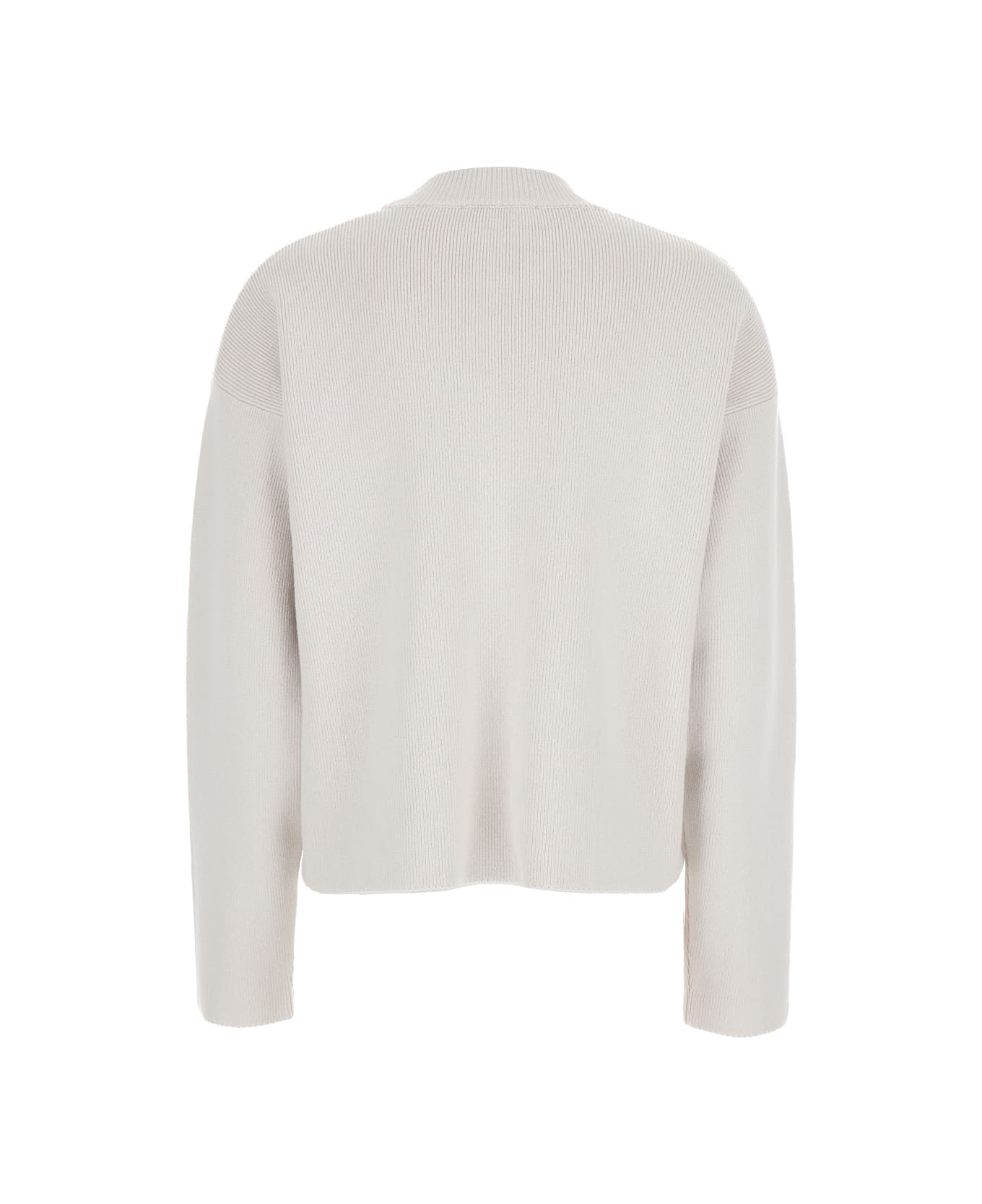 Ami Alexandre Mattiussi White Crewneck Sweater With Signature Ami De Coeur Logo In Cotton Blend Woman - White